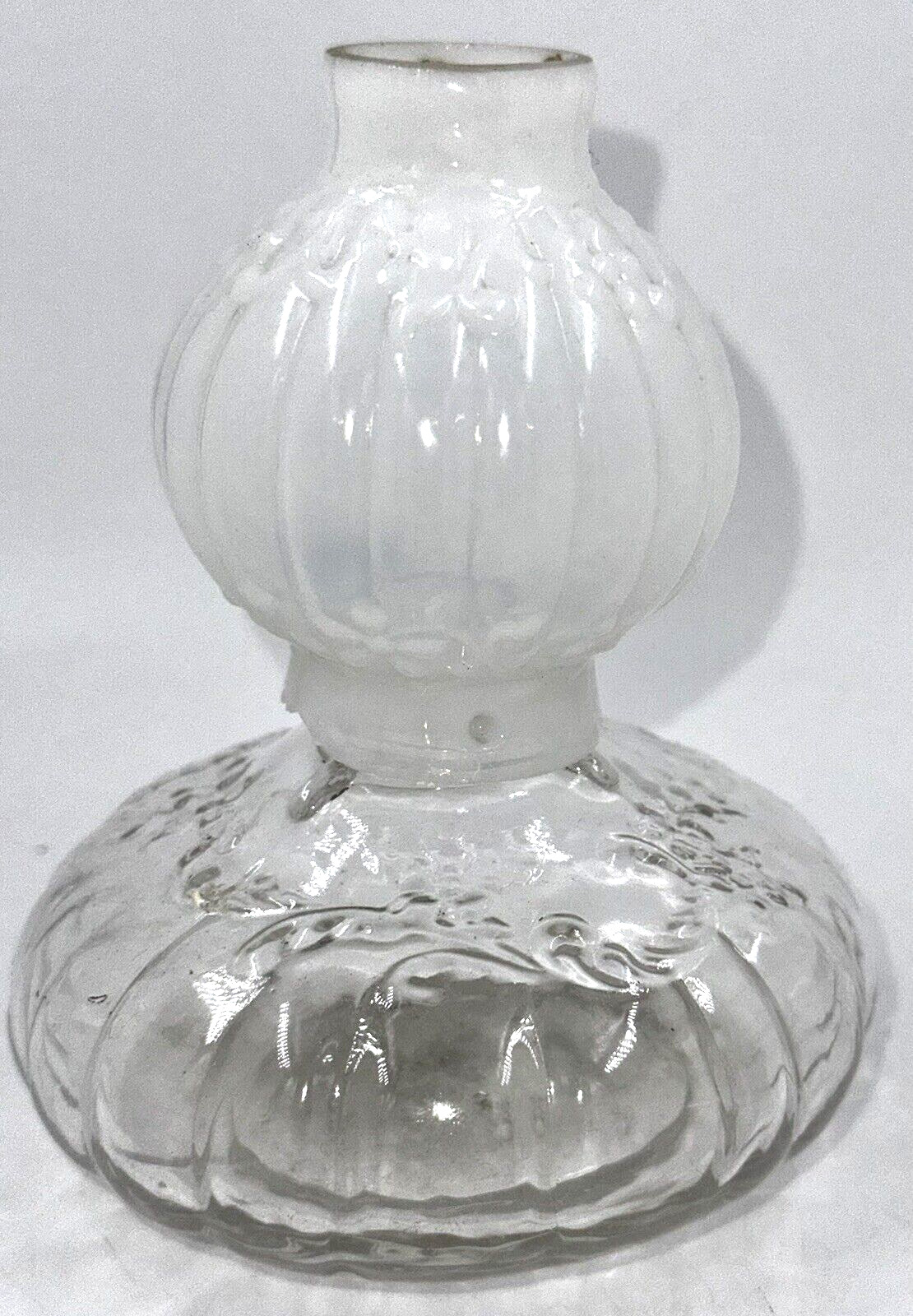 Antique GLOW NIGHT LAMP Pat'd Aug 27 1895 w/ Opalescent Glass Globe Made in USA