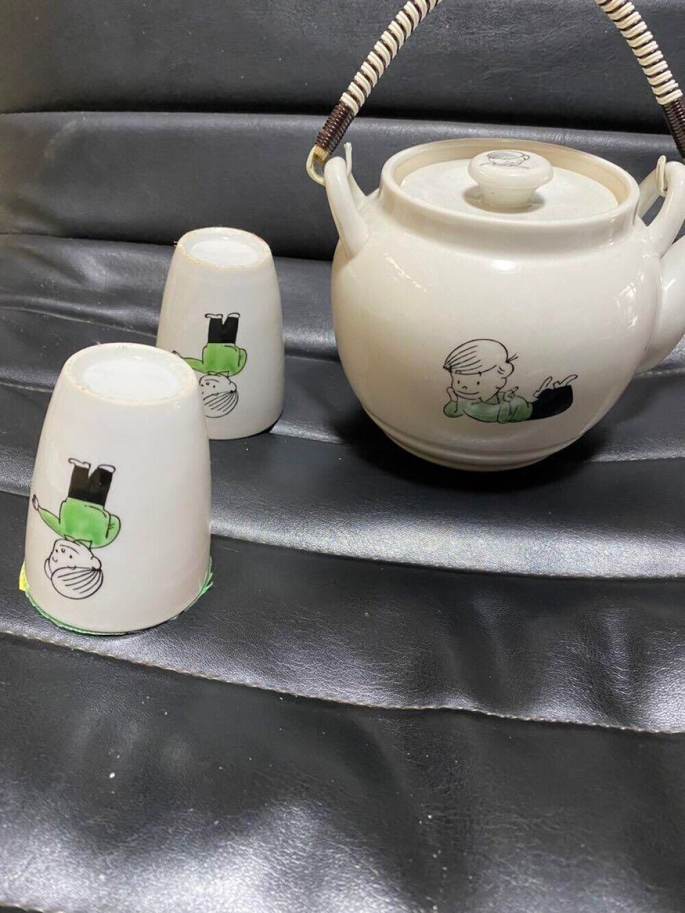 Sony boy yunomi & teapot teacup set of3 White