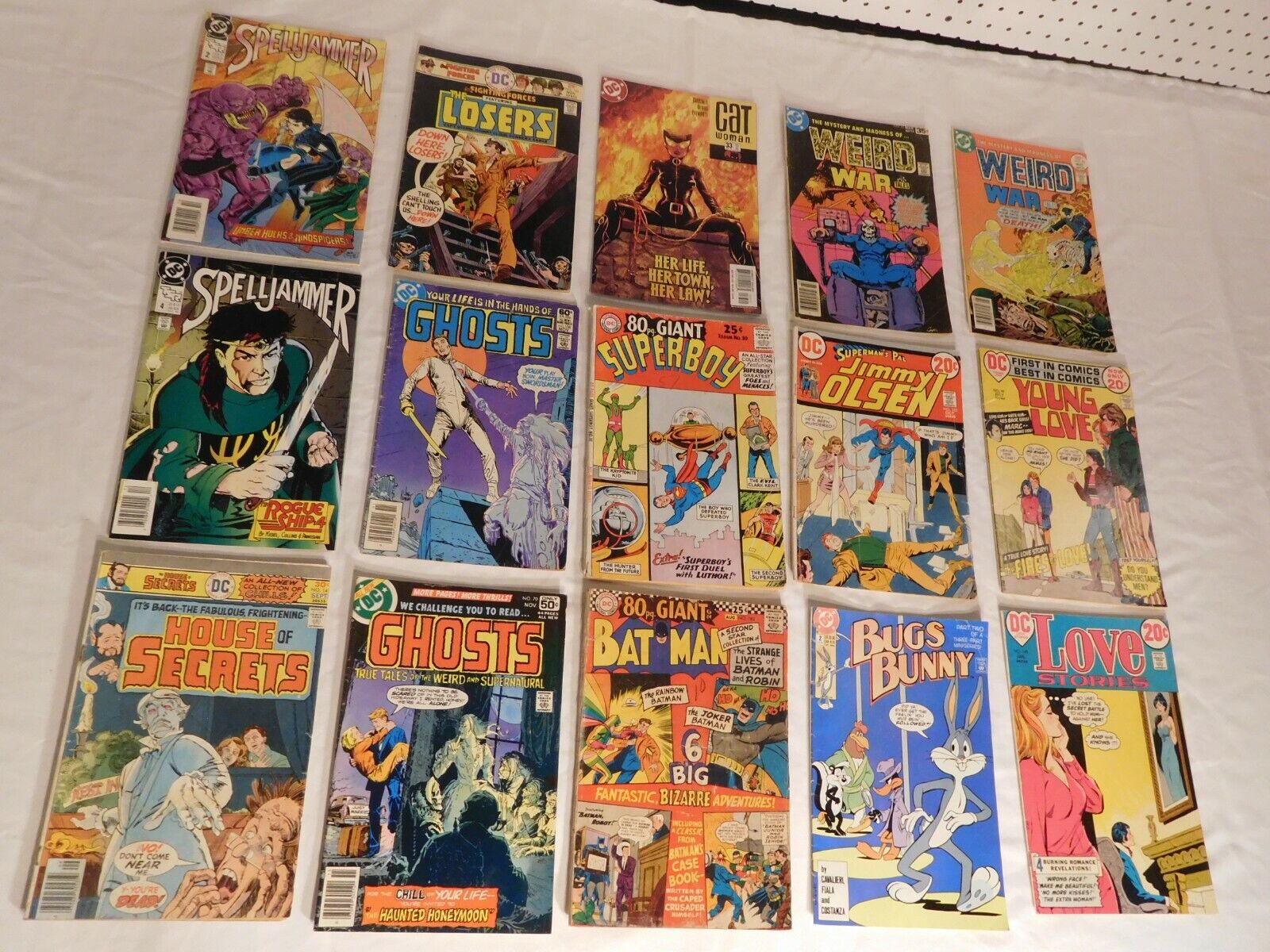 15 D.C. Vintage Comics Lot Batman, Superboy, Catwoman