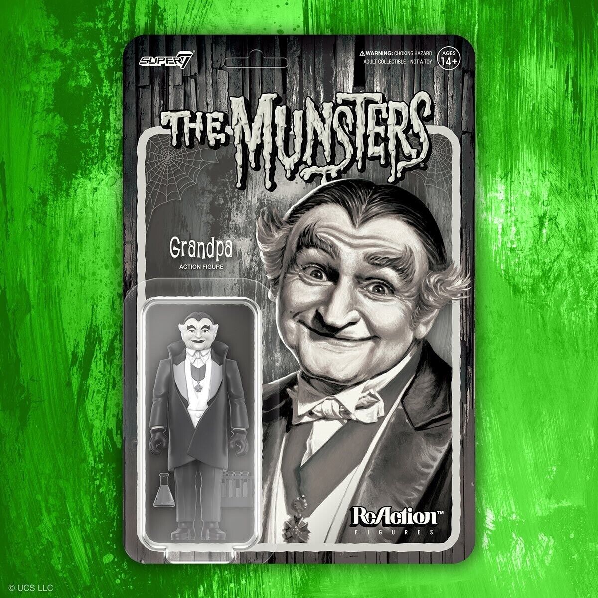 Super7 • The Munsters • GRANDPA Grayscale) ReAction Fig • 3 ¾ in • Ships Free