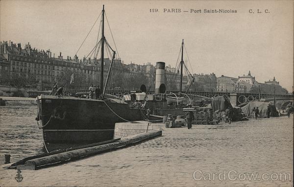 France Paris-Port Saint Nicholas C. L. C. Postcard Vintage Post Card