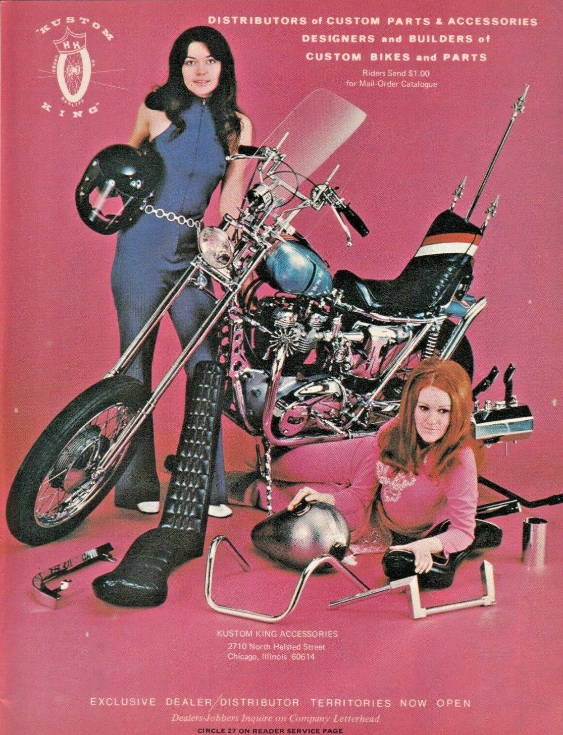 1971 Kustom King Accessories Chicago IL Custom Bike Parts- Vintage Motorcycle Ad