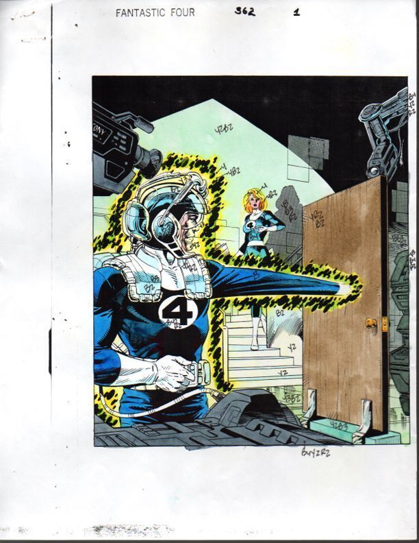 Original 1992 Fantastic Four Color Guide Art Splash Page 1: FF 362,Marvel Comics
