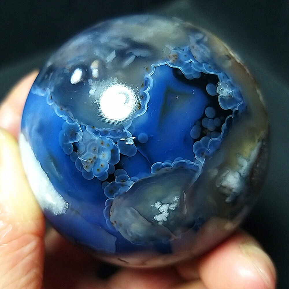 Rare 235.8g Beautiful Polished Colorful Banded Agate Crystal Ball Healing  A3609