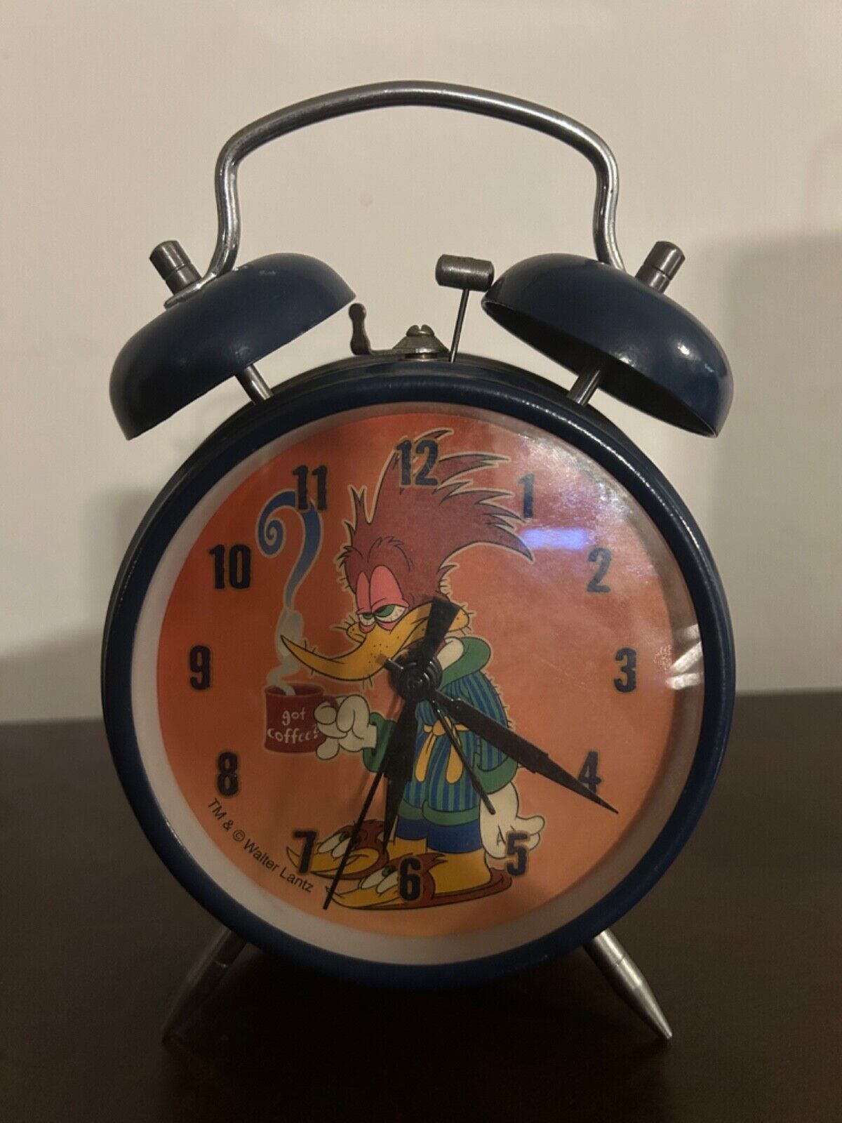 Vintage 1990’s WOODY WOODPECKER alarm clock-Got Coffee