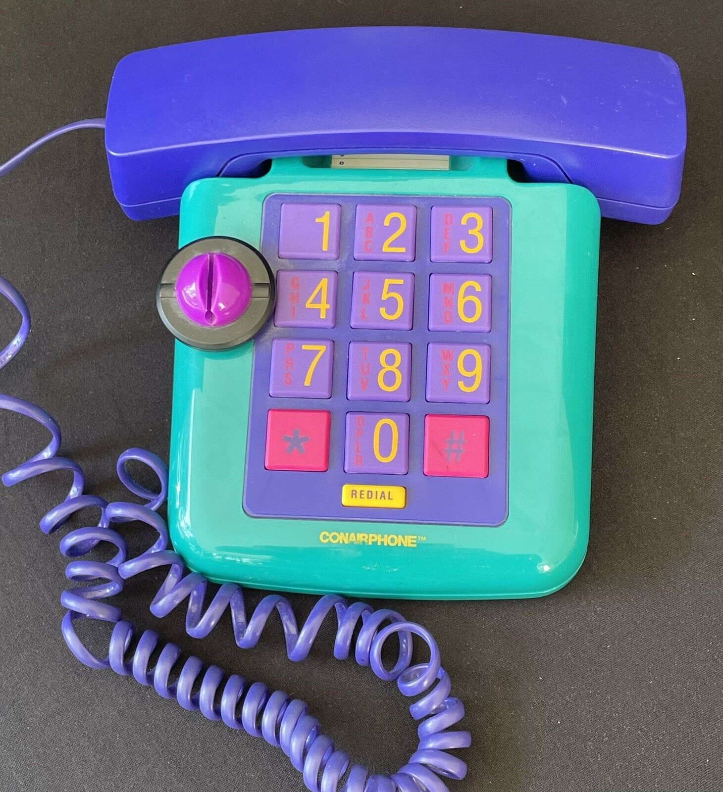 RARE VINTAGE RETRO CONAIR Color Brights SW2006 Landline Telephone Teal Purple