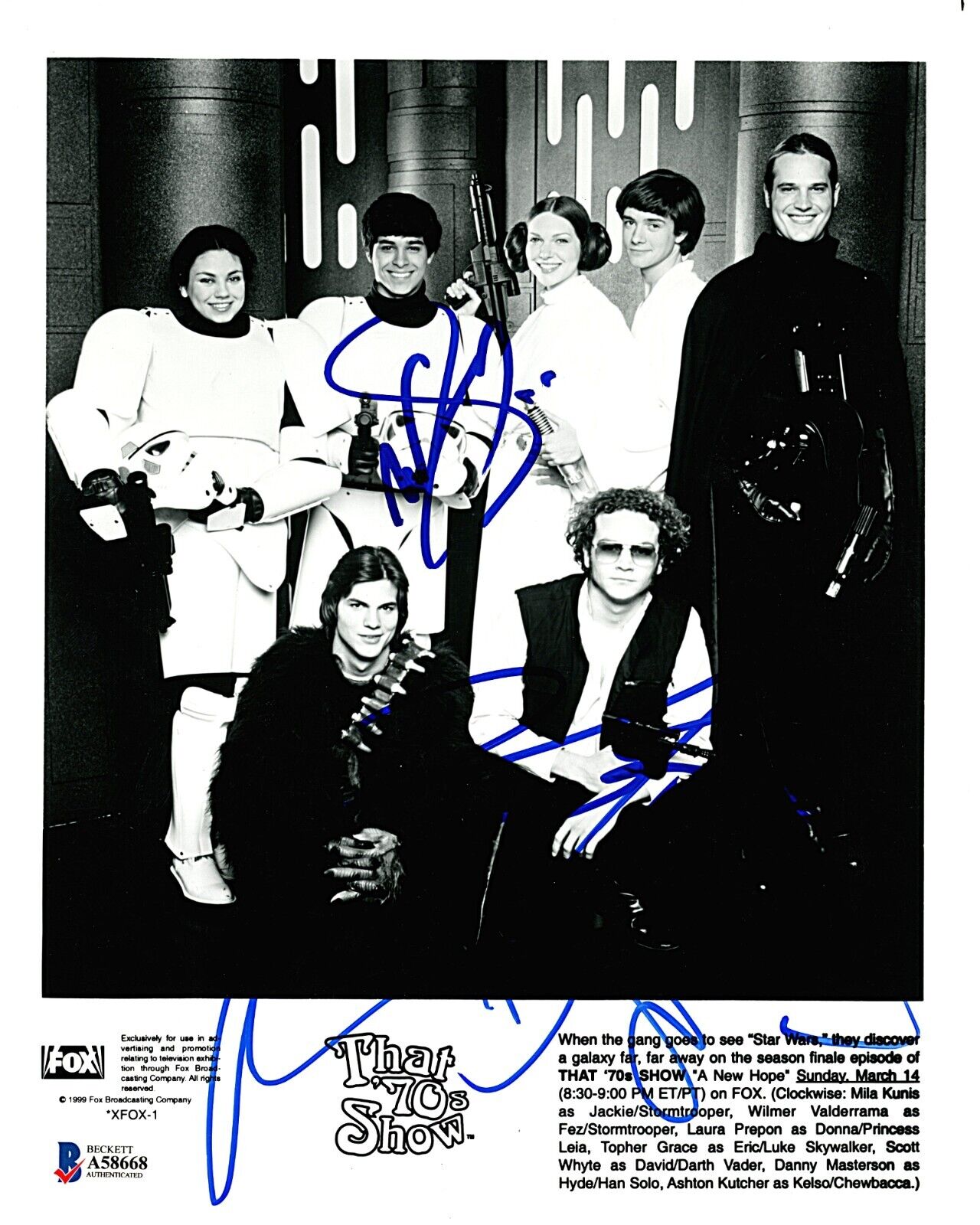 That 70s Show Mila Kunis Star Wars Signed Autograph 8x10 Photo Beckett +3 Auto