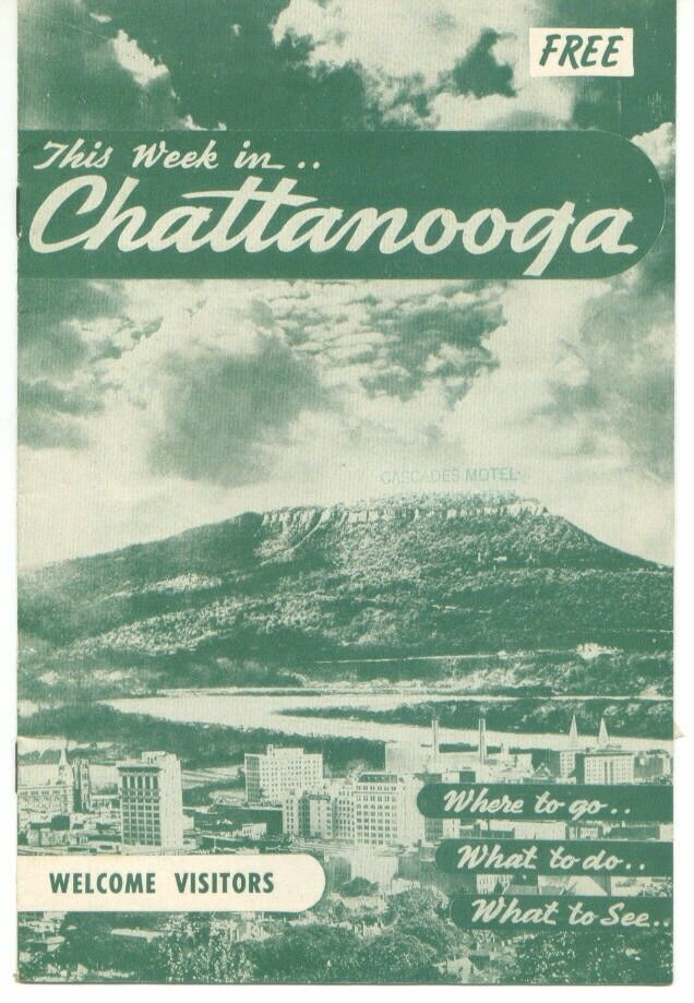 8 - VINTAGE MID - 1950's CHATTANOOGA TRAVEL BROCHURES
