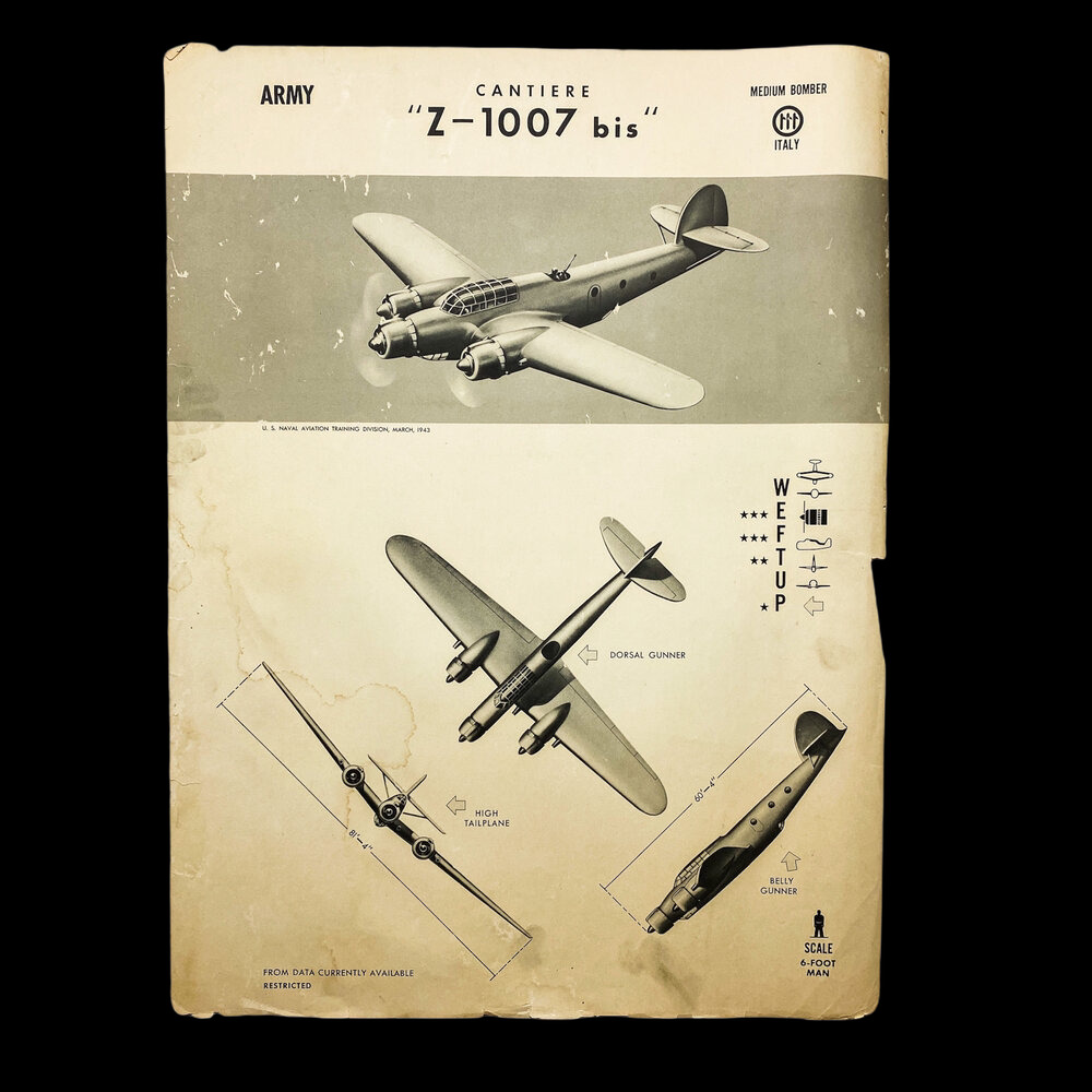 WWII Italy Bomber Cantiere Z-1007 bis Aviation Training W.E.F.T.U.P. ID Posters
