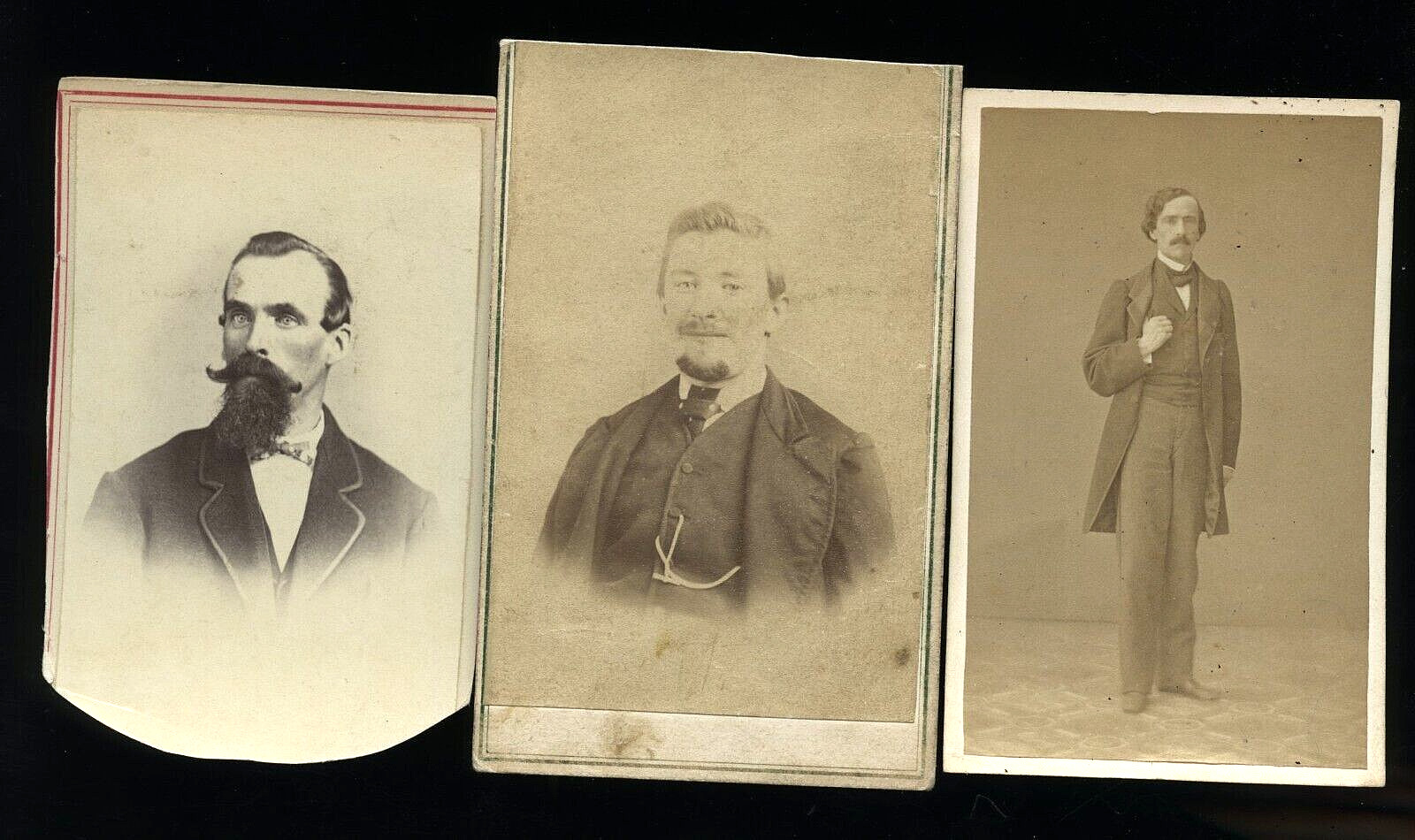 lot of 3 cdvs of men 1860s martinez california
