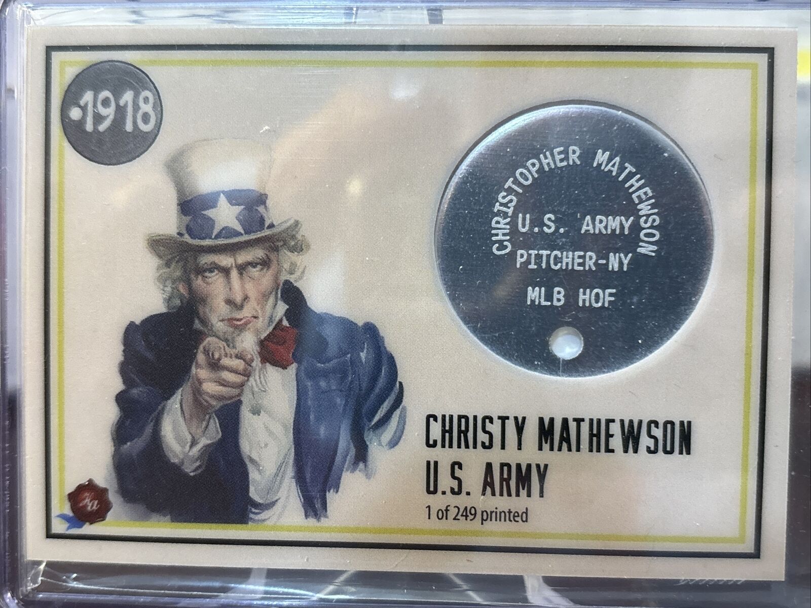 2023 Historic Autographs 1918 Dog Tags Christy Mathewson U.S. Army #/249