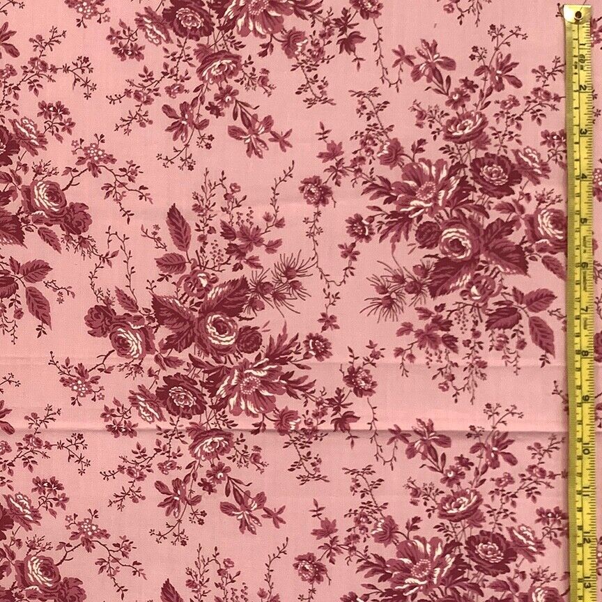 Vintage Pink Floral Bouquets REGULATED COTTONS INC Fabric  ~54” x 35
