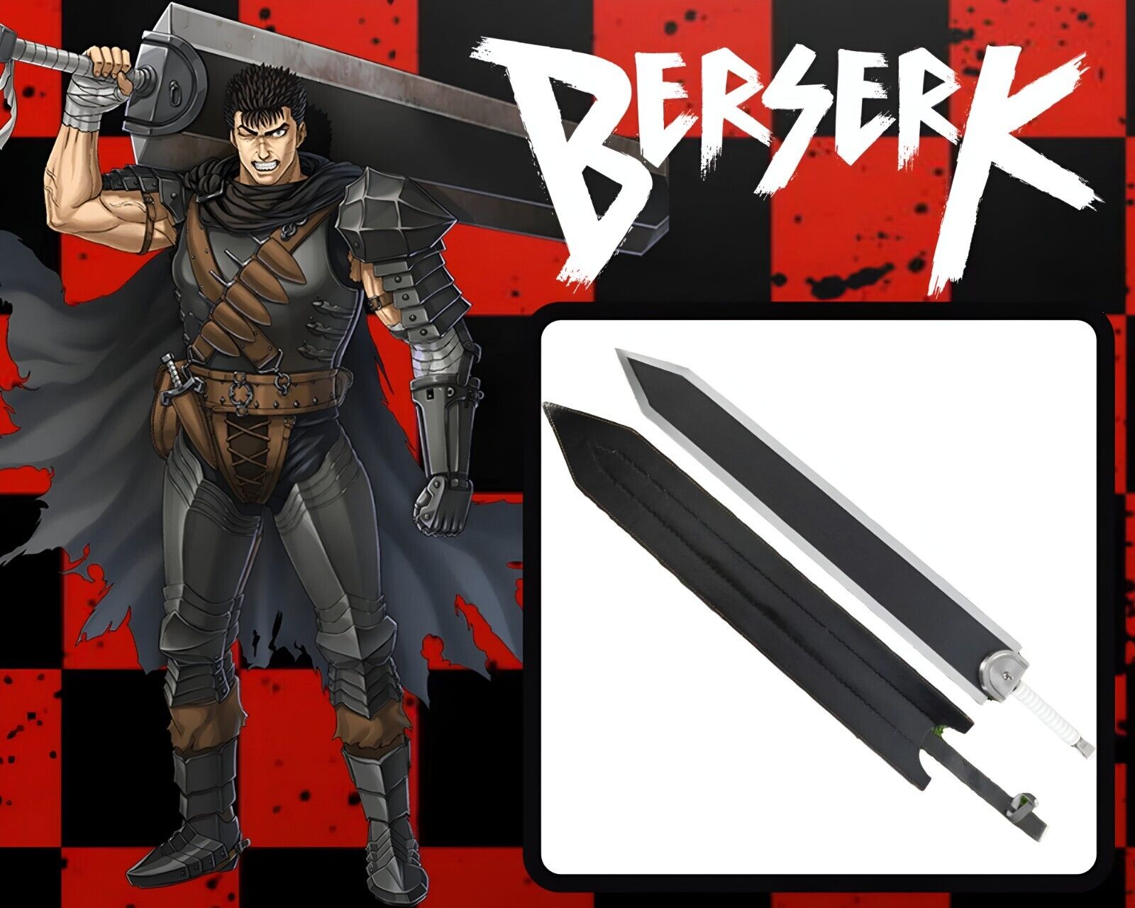 Anime Berserk Guts Dragon Slayer Sword Black Great Full Tang Cosplay Prop Buster