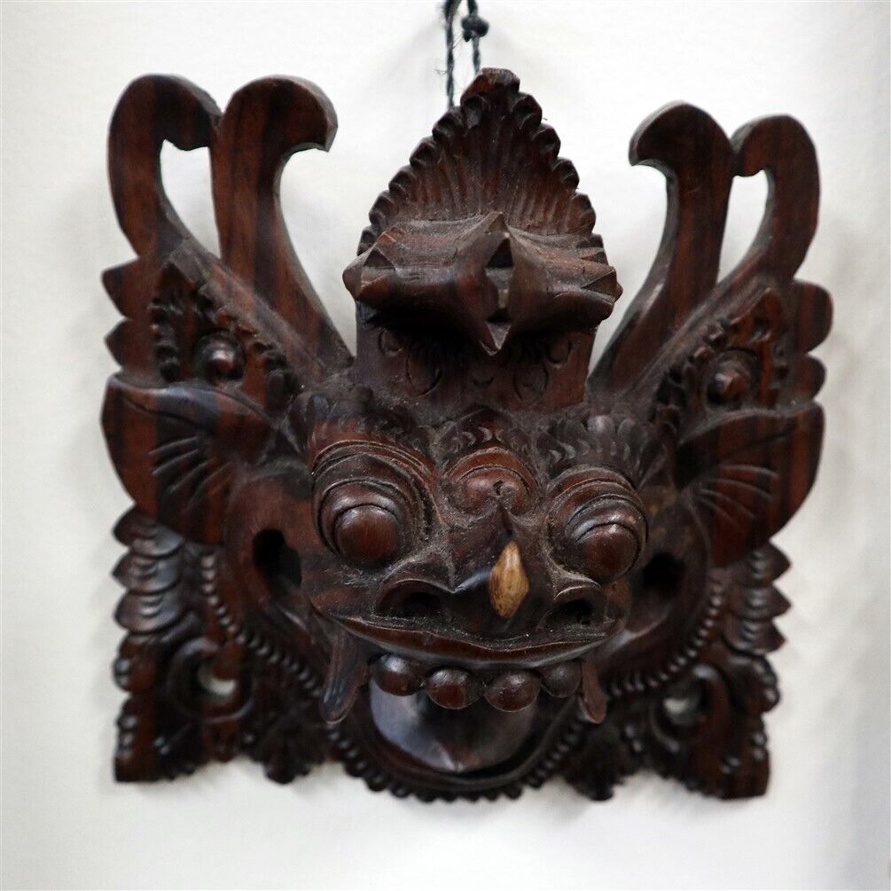 Vintage c1940's Beautifully Carved Mask Ceylon Sri Lanka