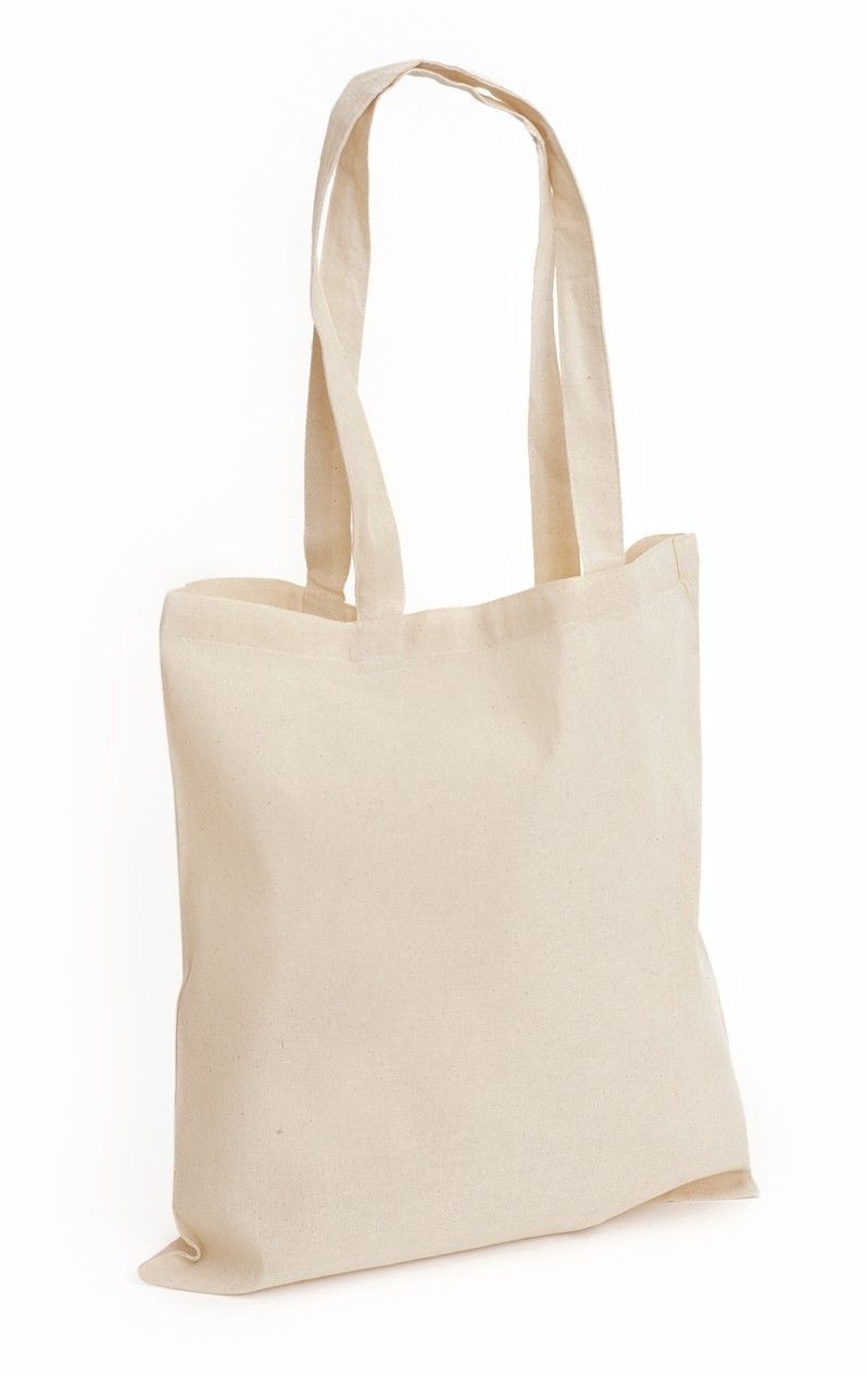 10 Top quality Pack 100% Premium Cotton Canvas Shopping Shoulder Tote Bags Beige