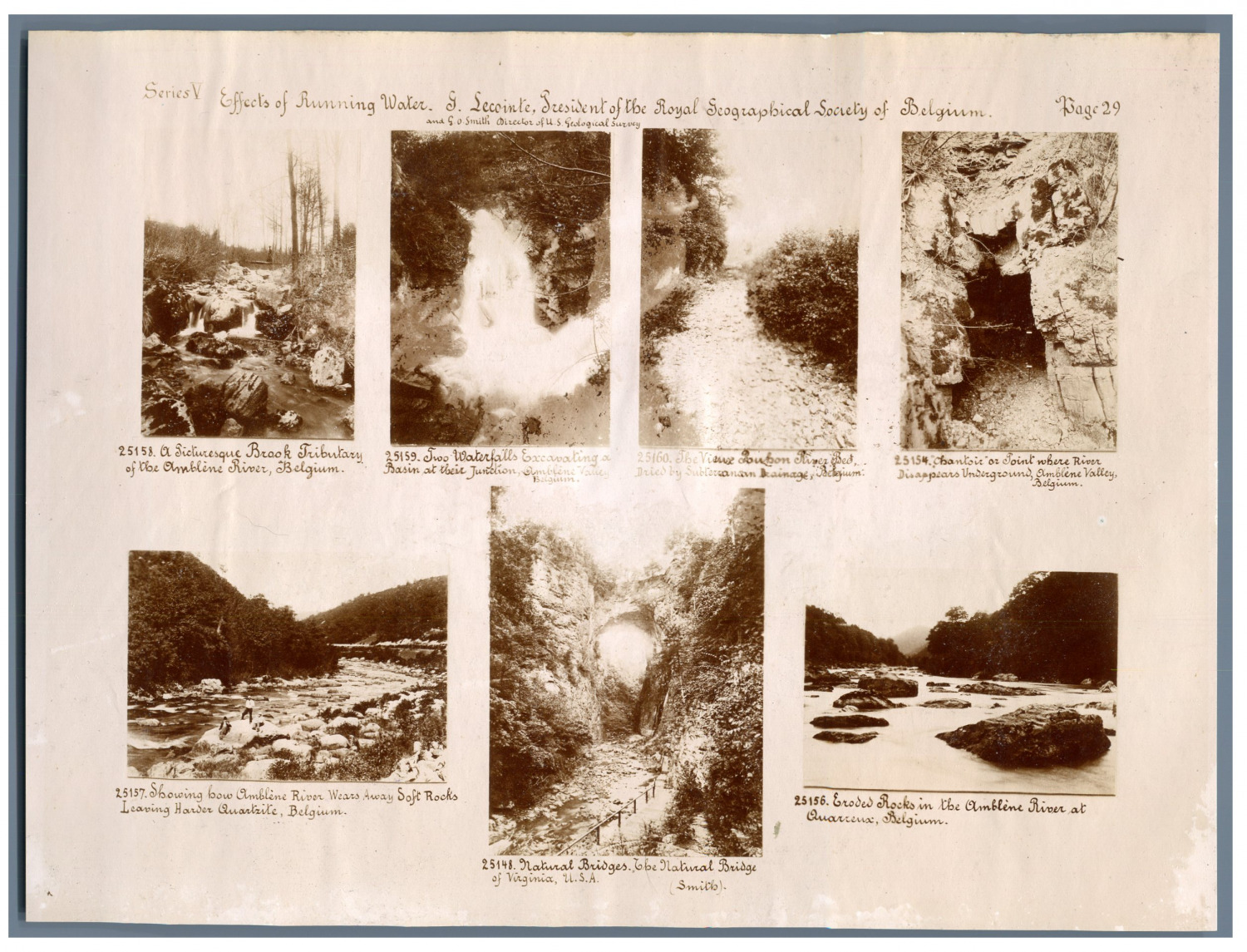 Vintage Effects of Running Water Print. 6 photos 3 x 5 cm; 1 photo 4 x 6 cm. Be