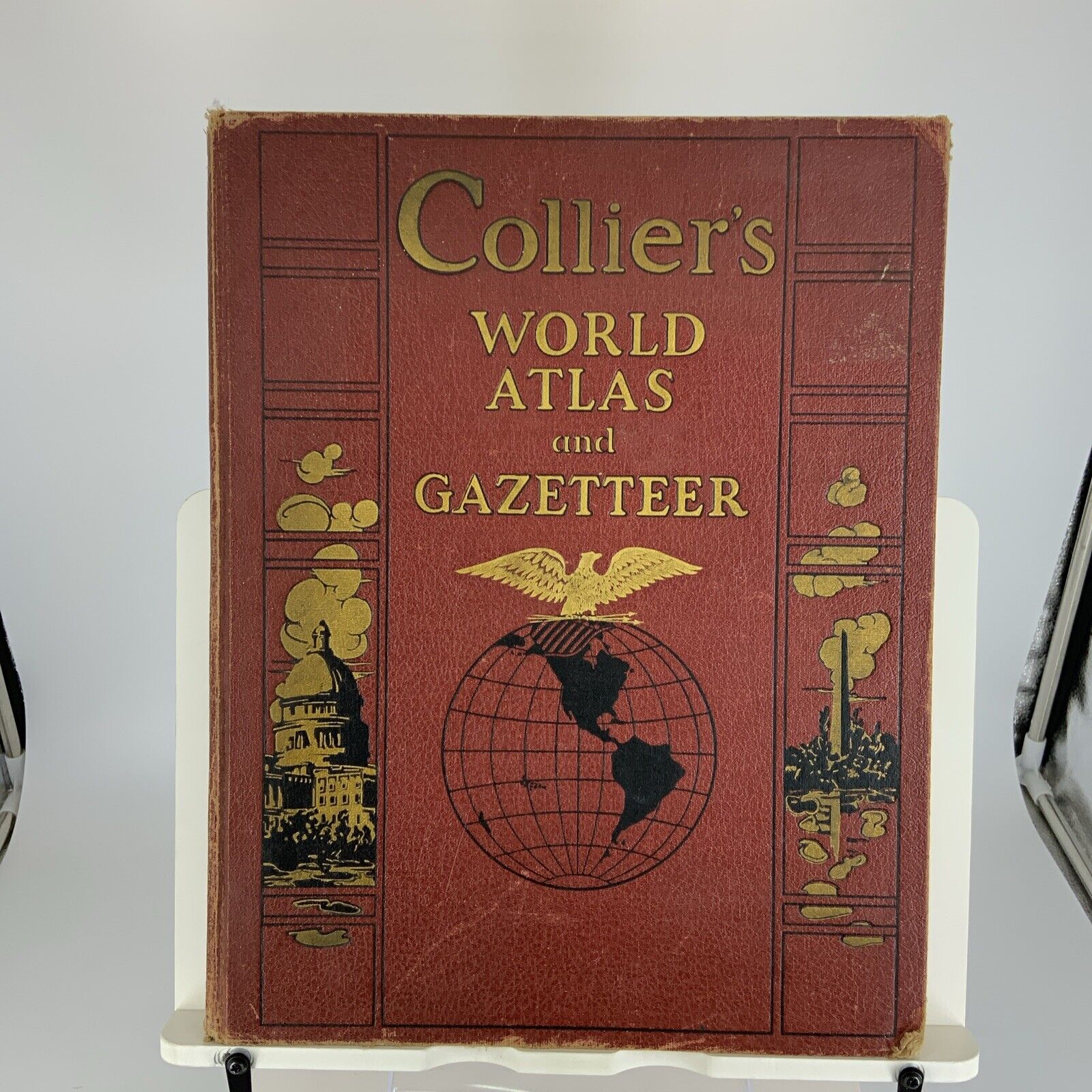Vintage Collier\'s World Atlas Gazetteer 1937 50 States Plus
