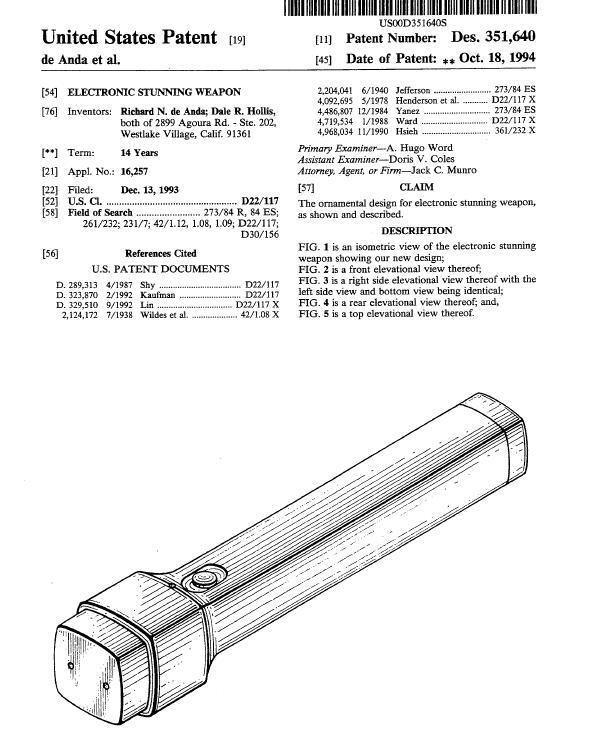 New 196 Stun Gun & Taser(TM) Patents on CD-ROM (NOT A STUN GUN)