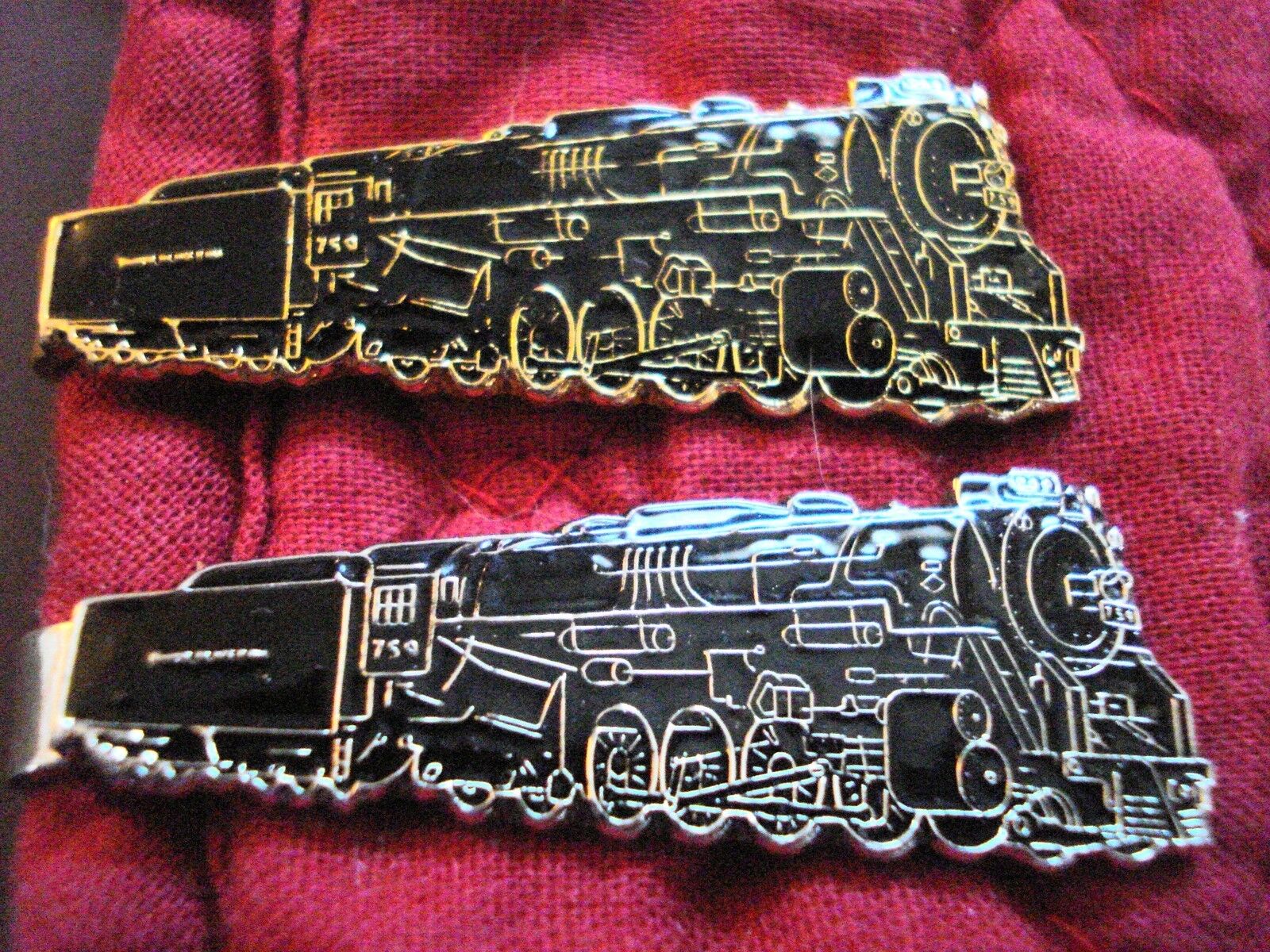 Railroad Locomotive NPR 759 Tie Clip Clasp Set of 2 NEW