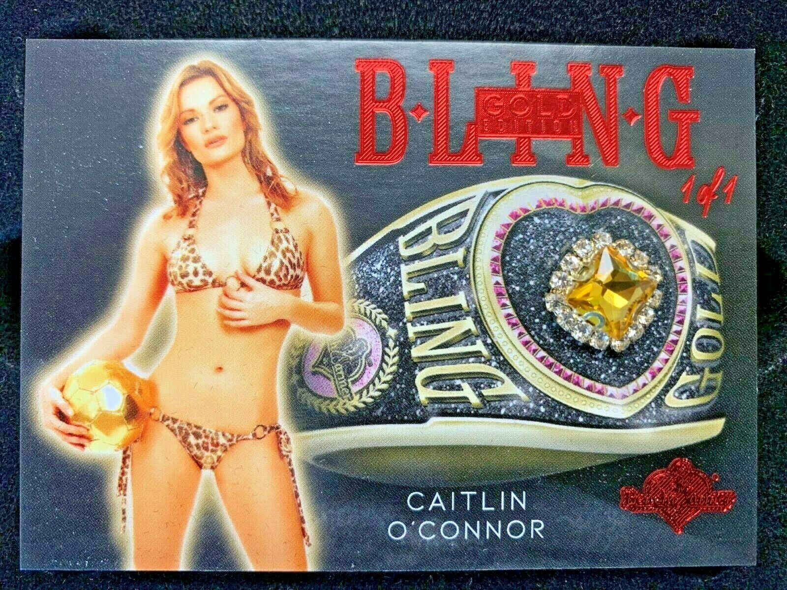 CAITLIN O'CONNOR 2021 BENCHWARMER GOLD EDITION BLING RING CARD RED FOIL 1/1