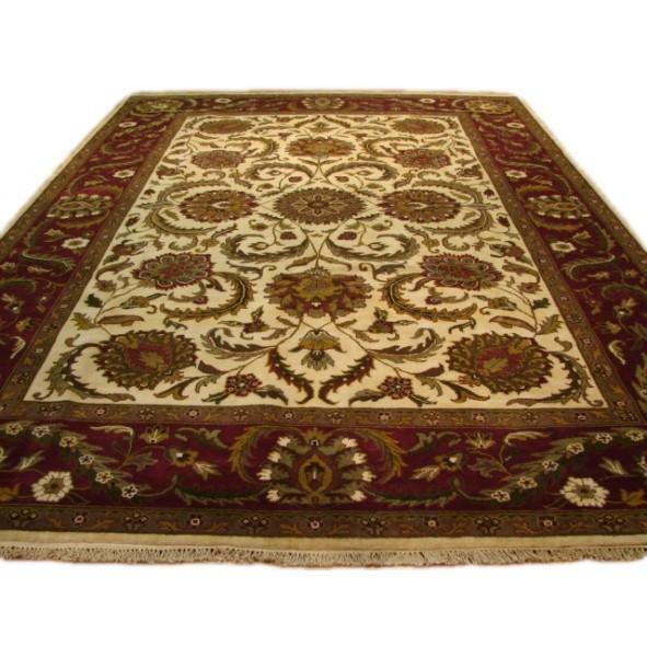 10 x 14 Beige Jaipur Wool Handmade Large Original Shah Abassi Area Rug PIX-5872
