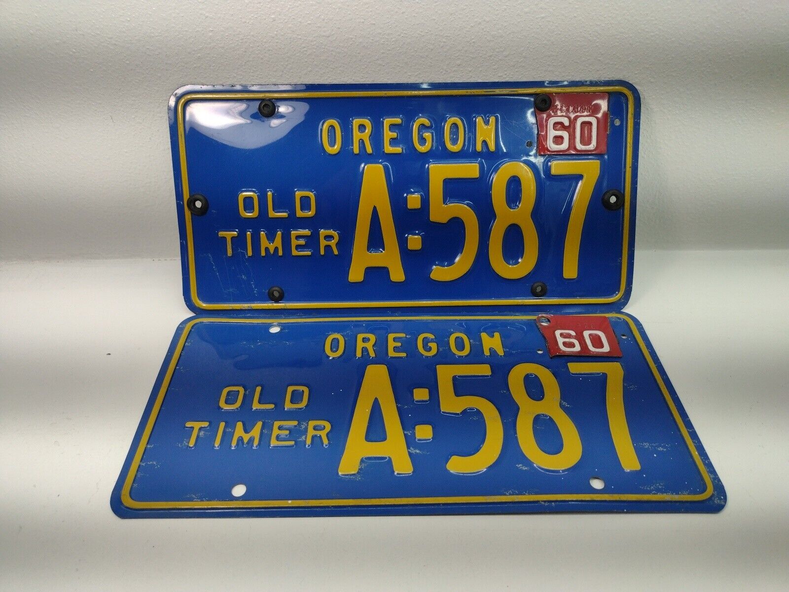 1956 Old Timer License Plates With 1960 Tags - A-587 - Very Good to Excellent