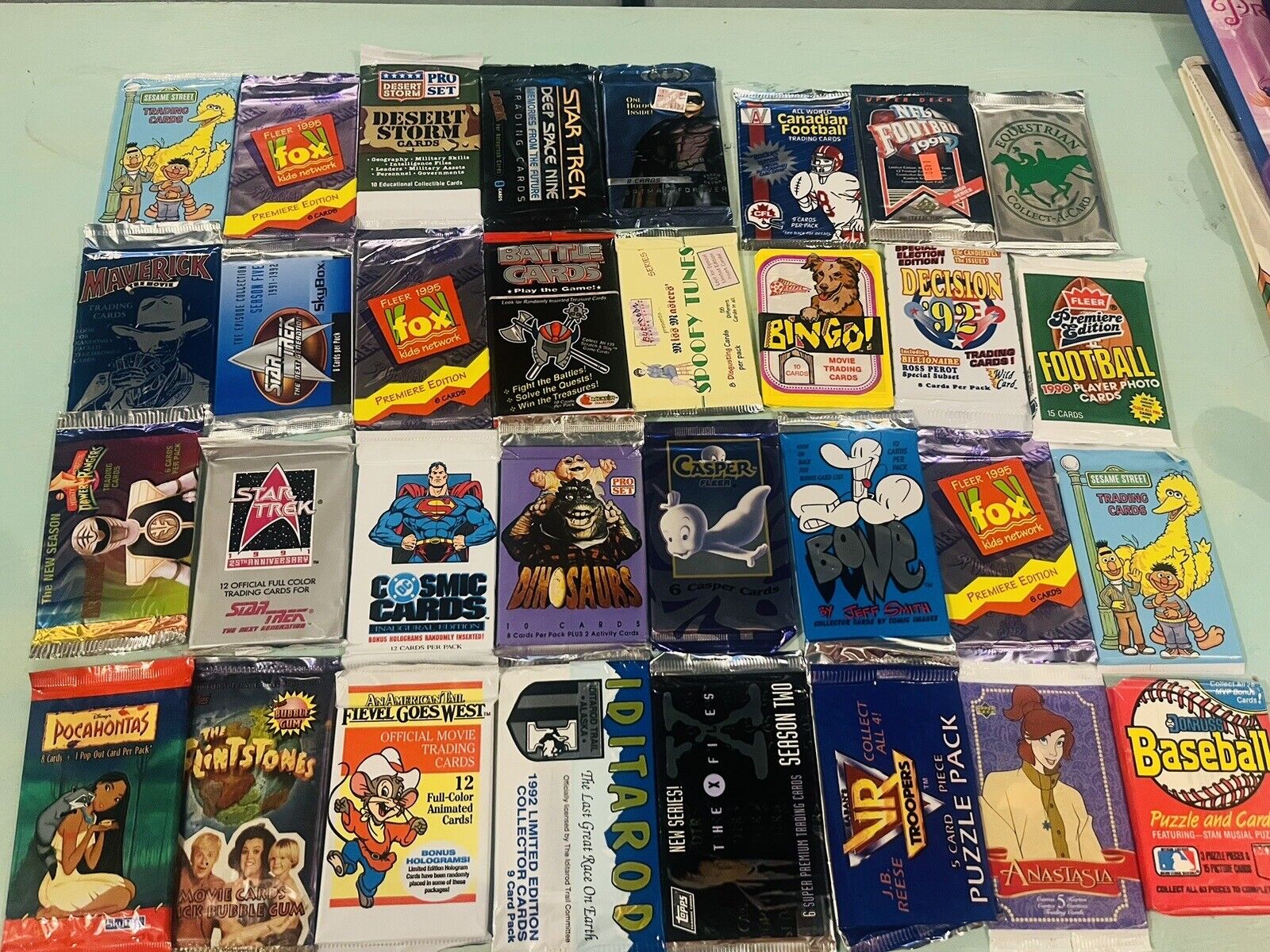 Lot of 32 Vintage Trading Cards Sealed Packs LAST LOT Stocking Stuffers🎄🎁🎅🏻