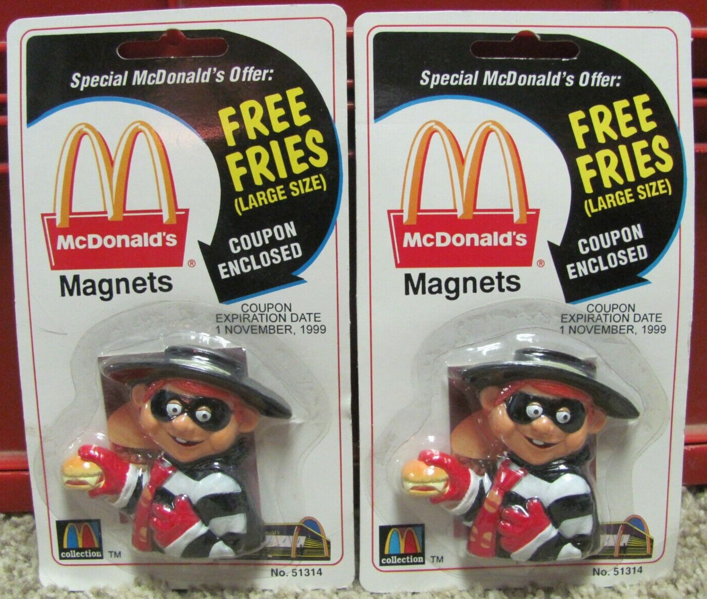 McDonald\'s Official Hamburgerlar 1999 Magnet (x2)