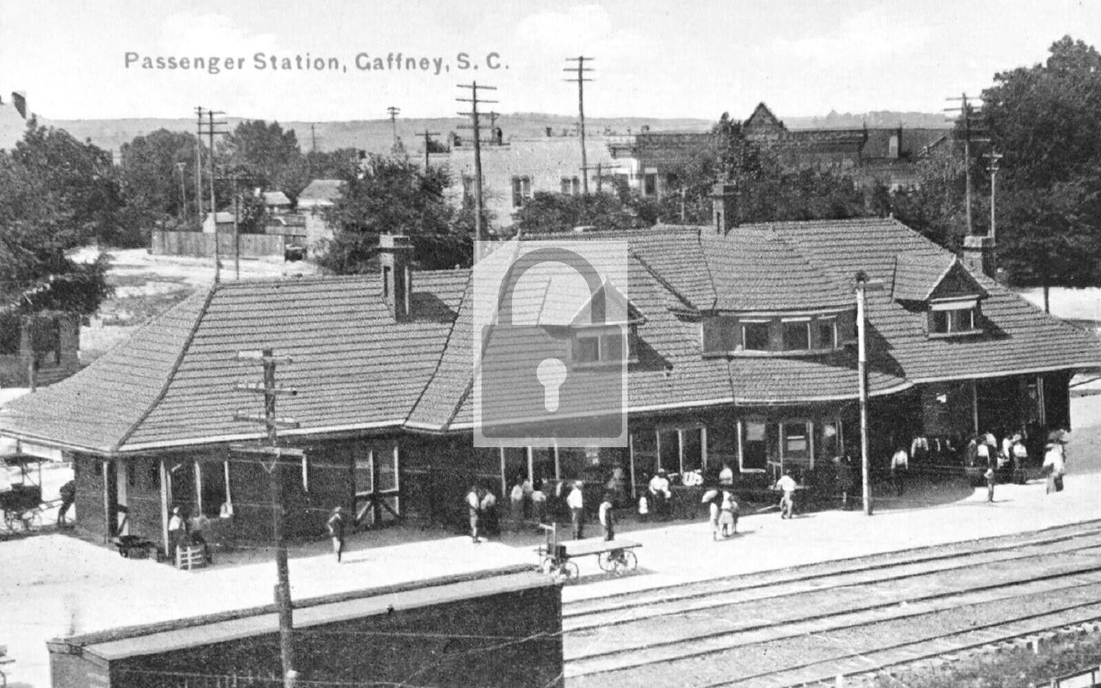 Railroad Train Passenger Station Gaffney South Carolina SC Reprint Postcard