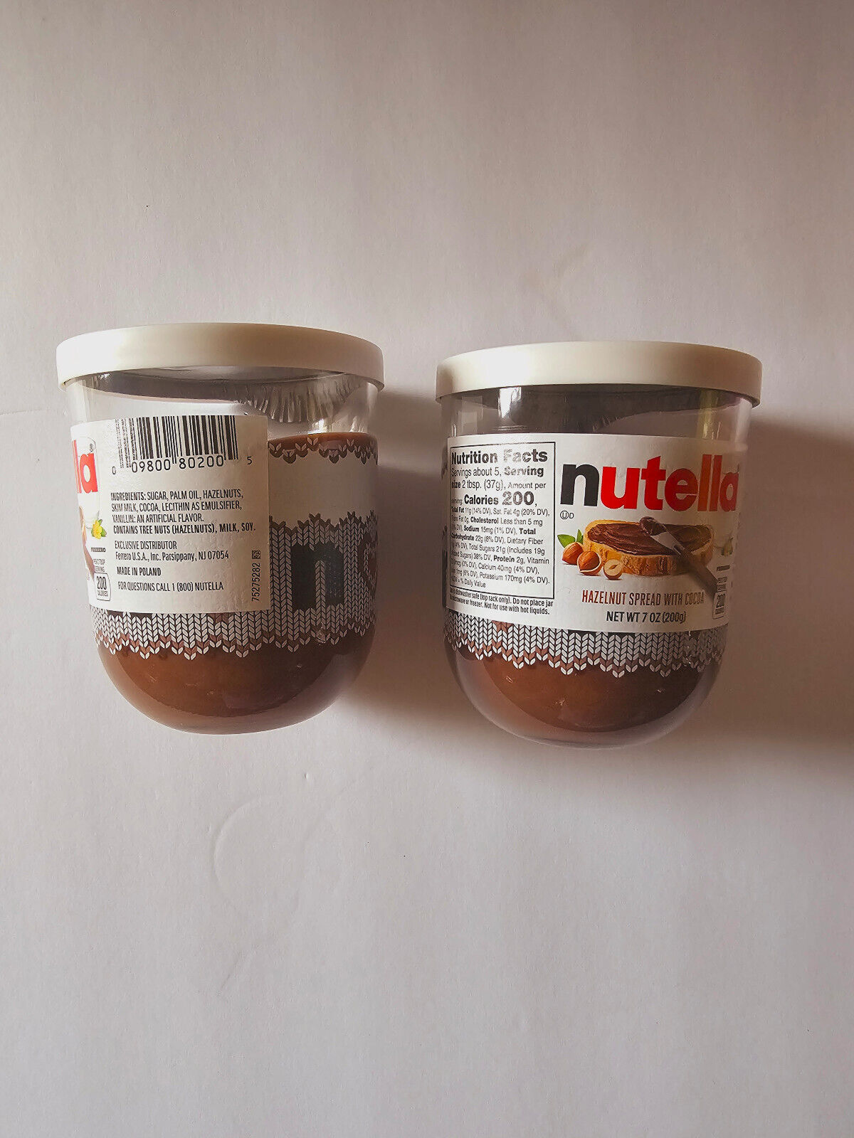 Nutella Hazelnut Chocolate Spread in Glass Jars, 7 ounces each (set of 2)