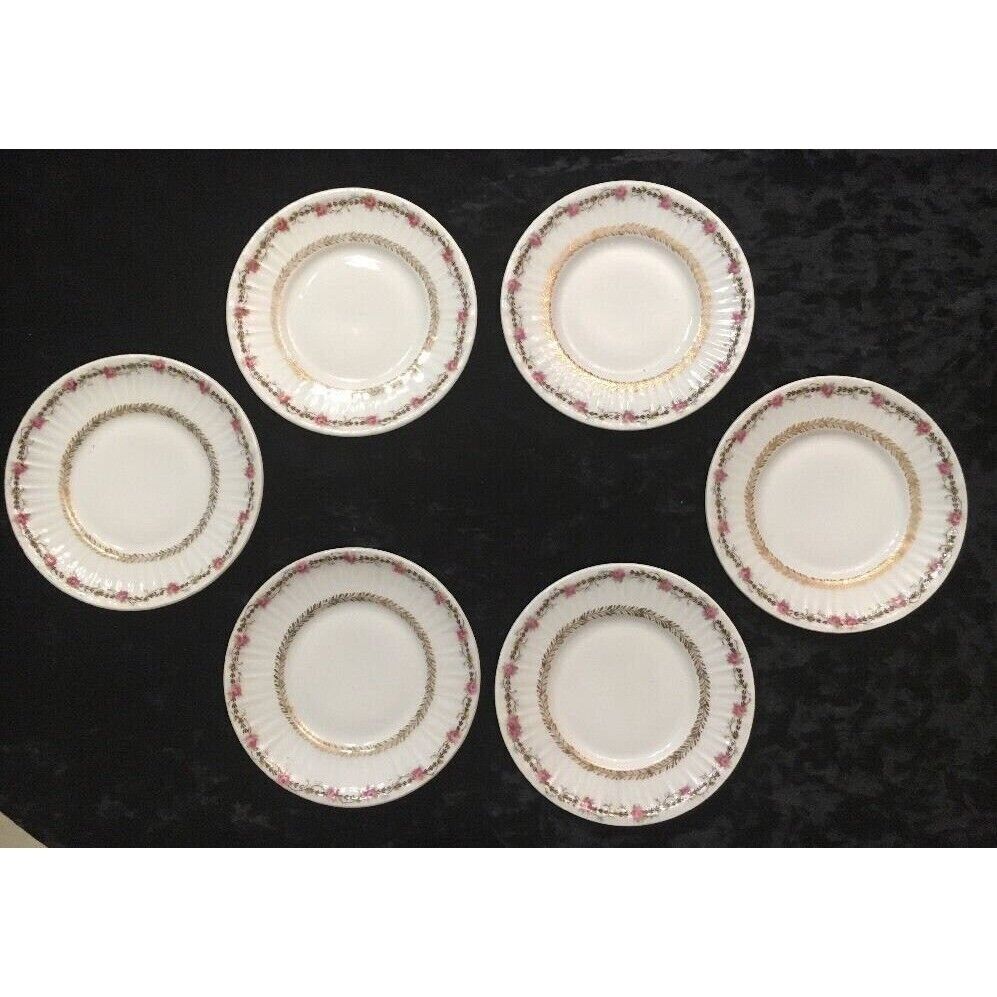 Set Of 6 ANTIQUE CHILD\'S Toy Porcelain Plates Ca 1890 C T Altwasser Silesia