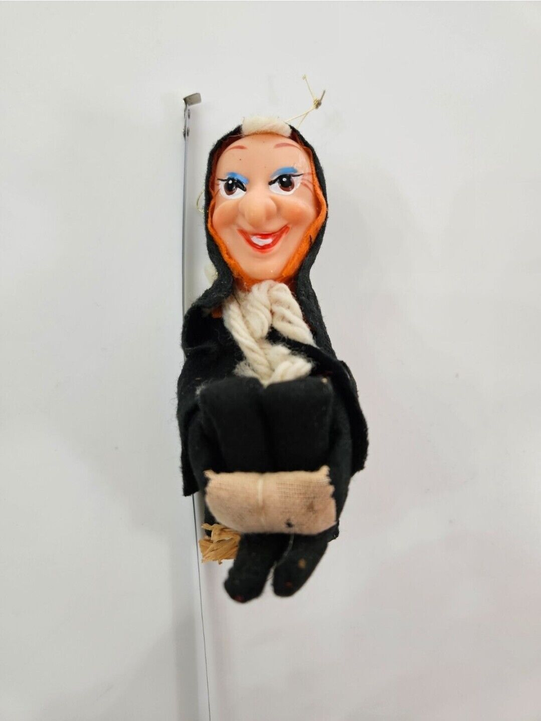 Vintage Japan Halloween Witch Rubber Face Knee Hugger 1950s Kitsch Mid-century 