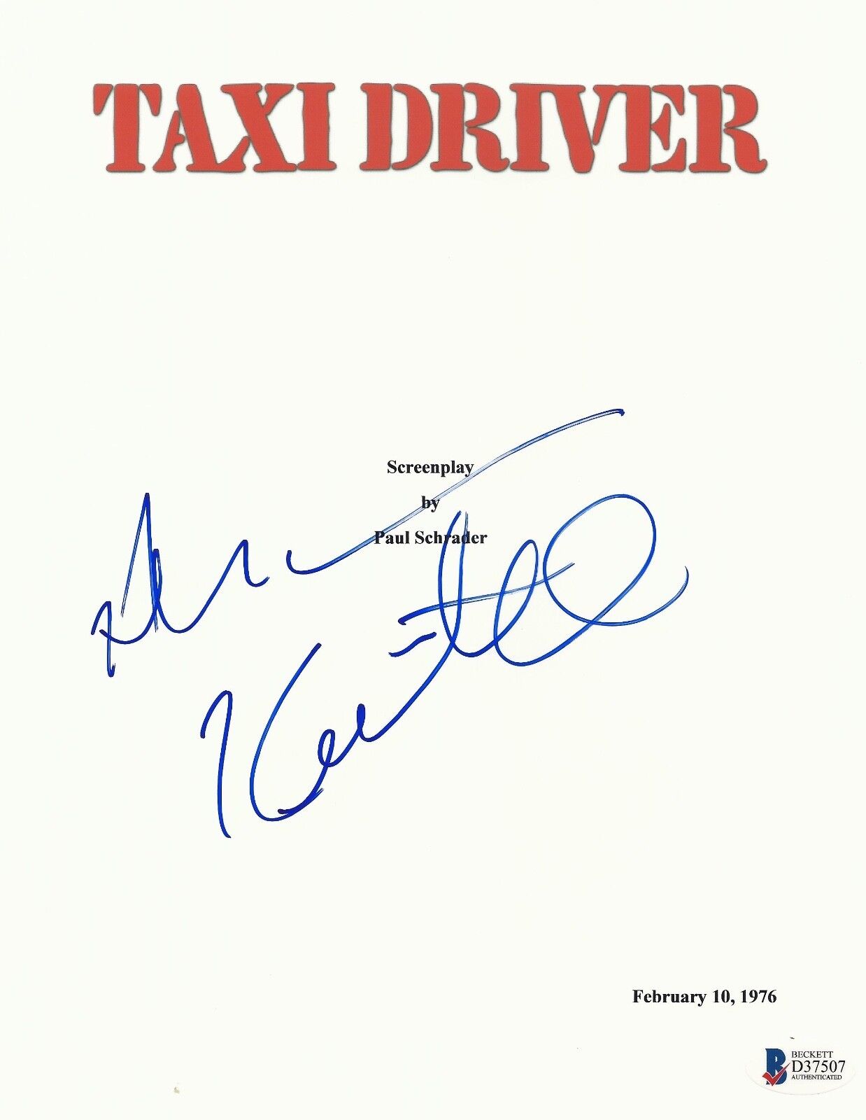 HARVEY KEITEL SIGNED 'TAXI DRIVER' FULL SCRIPT SCREENPLAY AUTHENTIC AUTO BECKETT