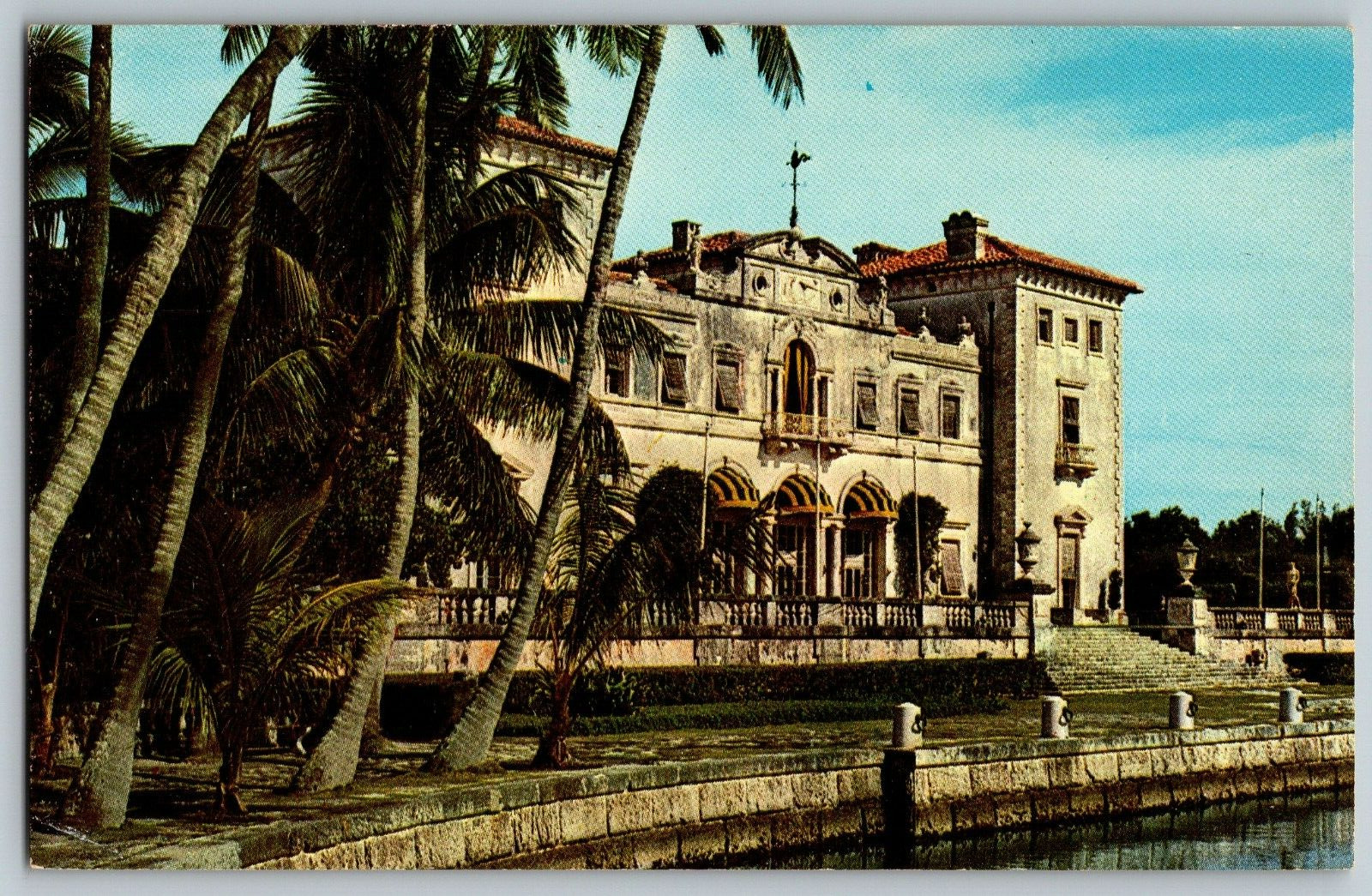 Miami, Florida - Fabulous Italian Palazzo on Biscayne Bay - Vintage Postcard