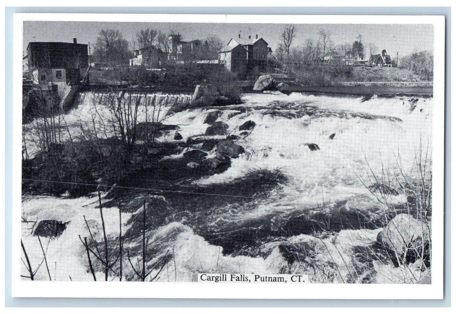 Putnam Connecticut CT Postcard Cargil Falls Rocks Building 1978 Antique Unposted