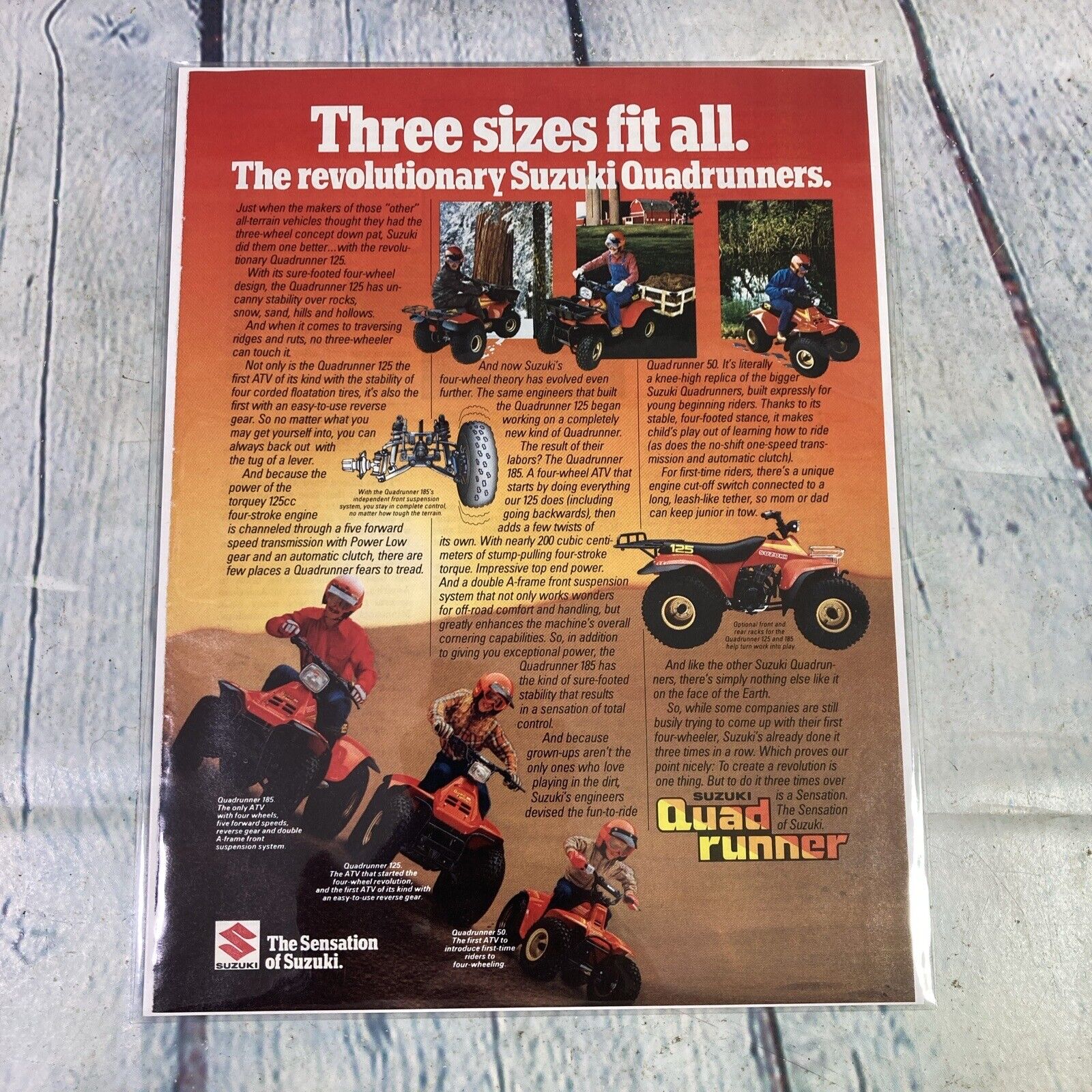 Vintage 1983 Suzuki Quad Runner ATV Print Ad Magazine Advertisement Outdoor