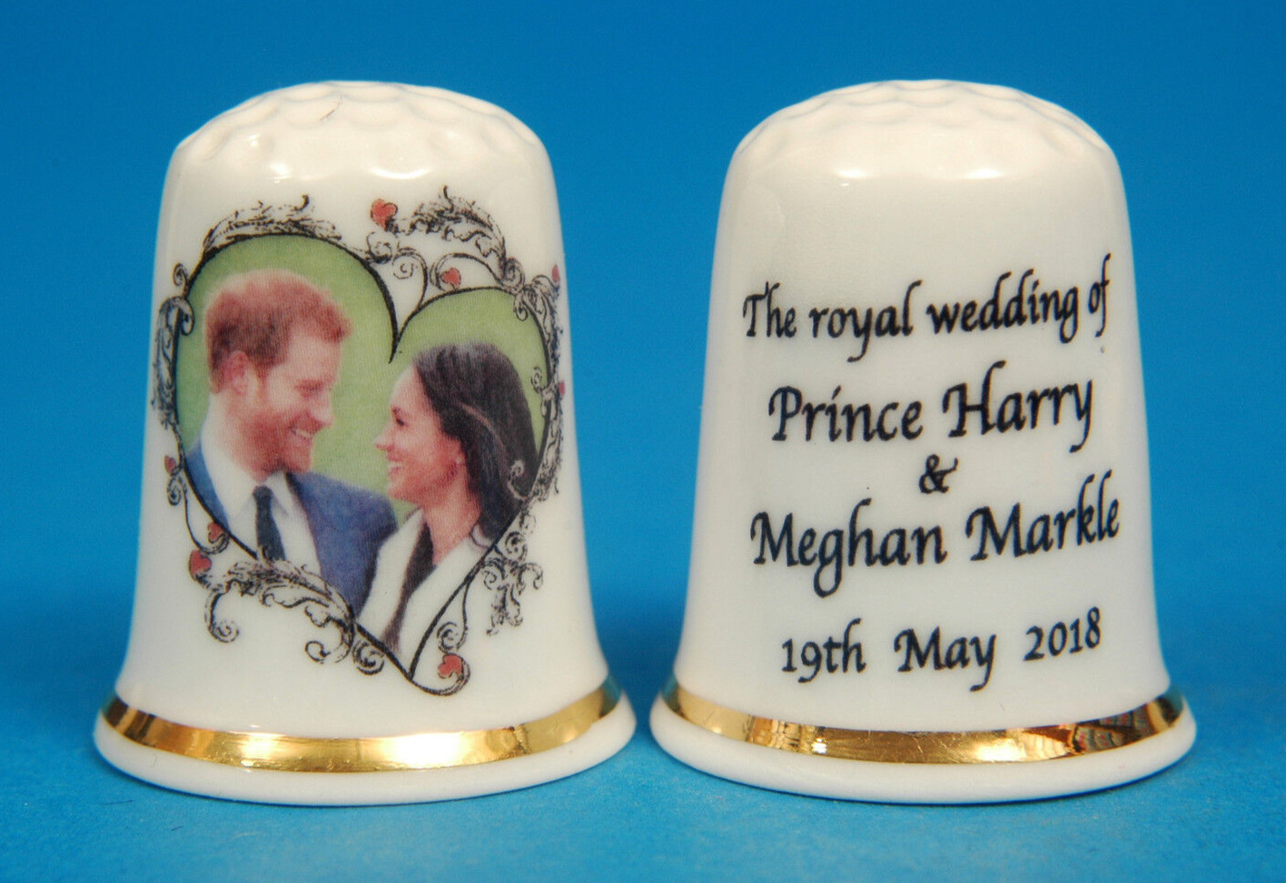 Special Offer Prince Harry and Meghan The Royal Wedding 2018 China Thimble B/57