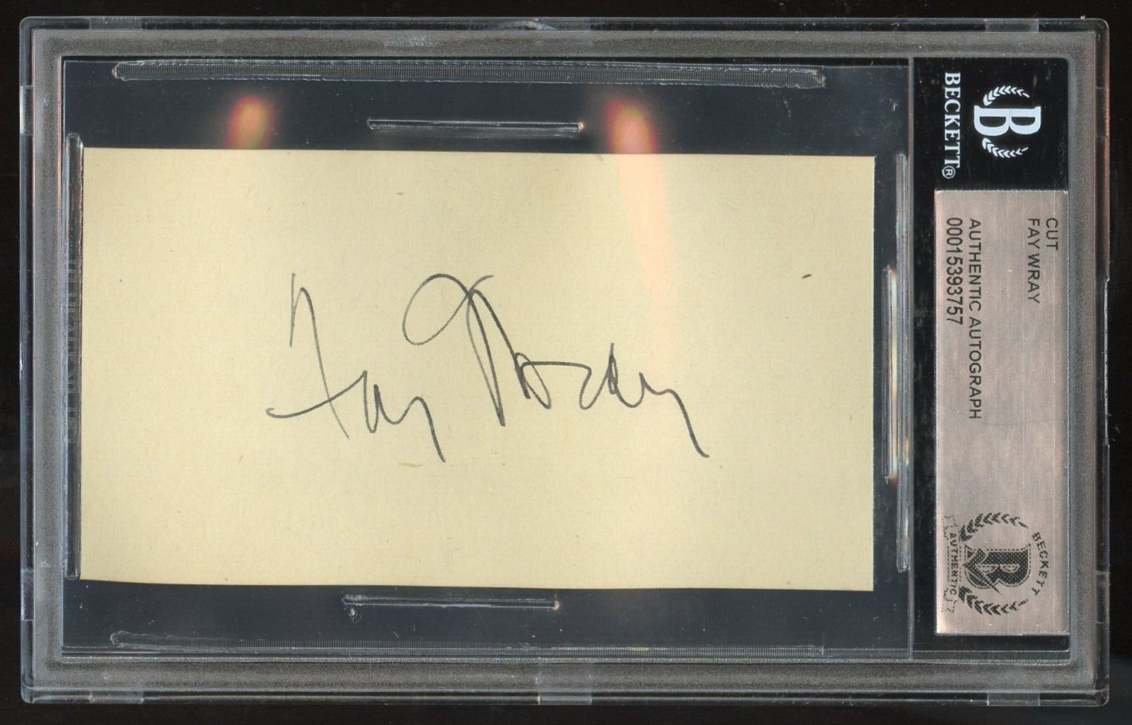 Fay Wray signed autograph 2x3 cut Ann Darrow in the 1933 film King Kong BAS Slab