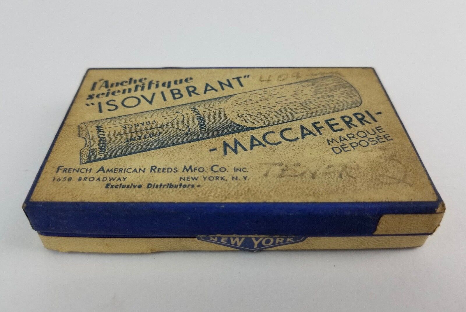 Vintage Isovibrant Maccaferri Fench American Reed EMPTY Box Sax Tenor