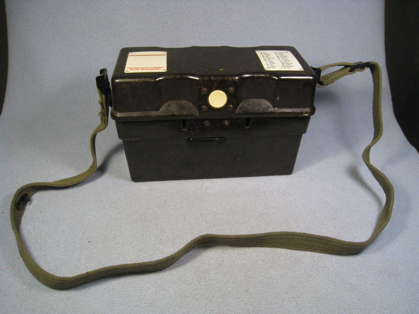 Vintage 1960 German Military Field Telephone with Bakelite Case DFG Co.