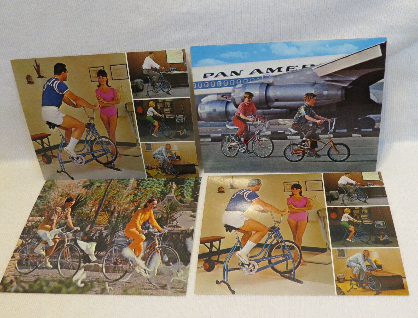 Vintage SCHWINN 1967 Bicycles, Set of 4, Original Dealer Post Cards, Sting Ray +