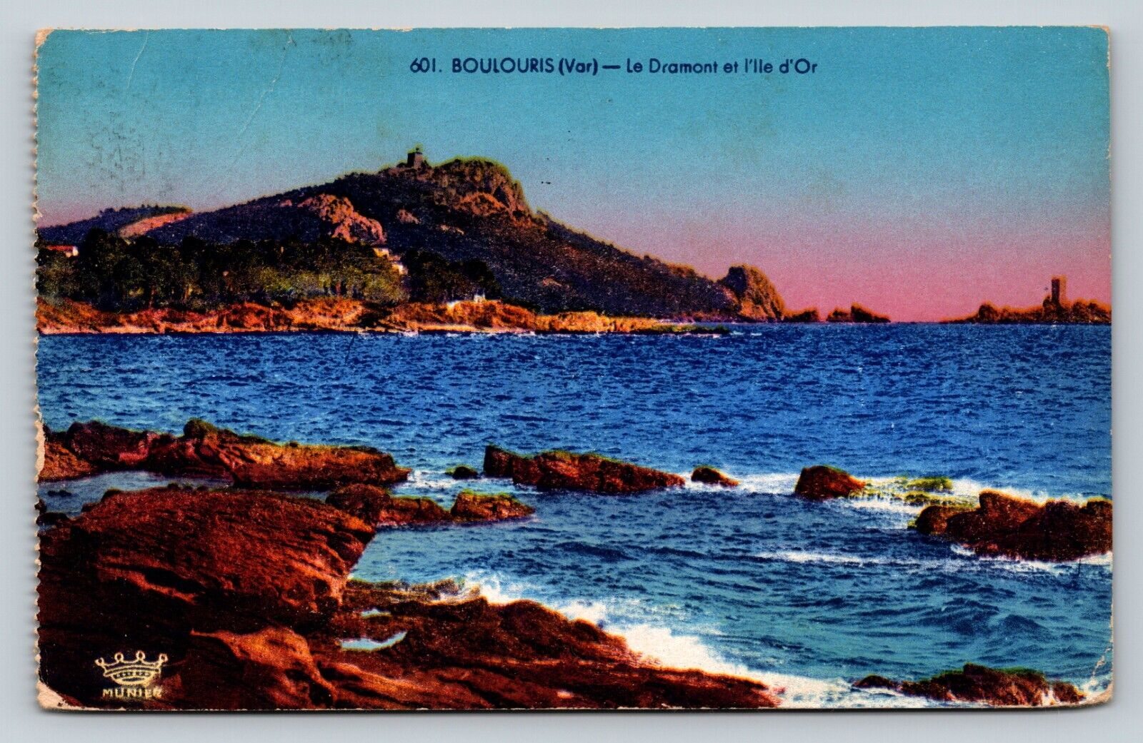 c1950 Boulouris (Var) Le Dramont Et I\'lle D\'Or VINTAGE Postcard A180
