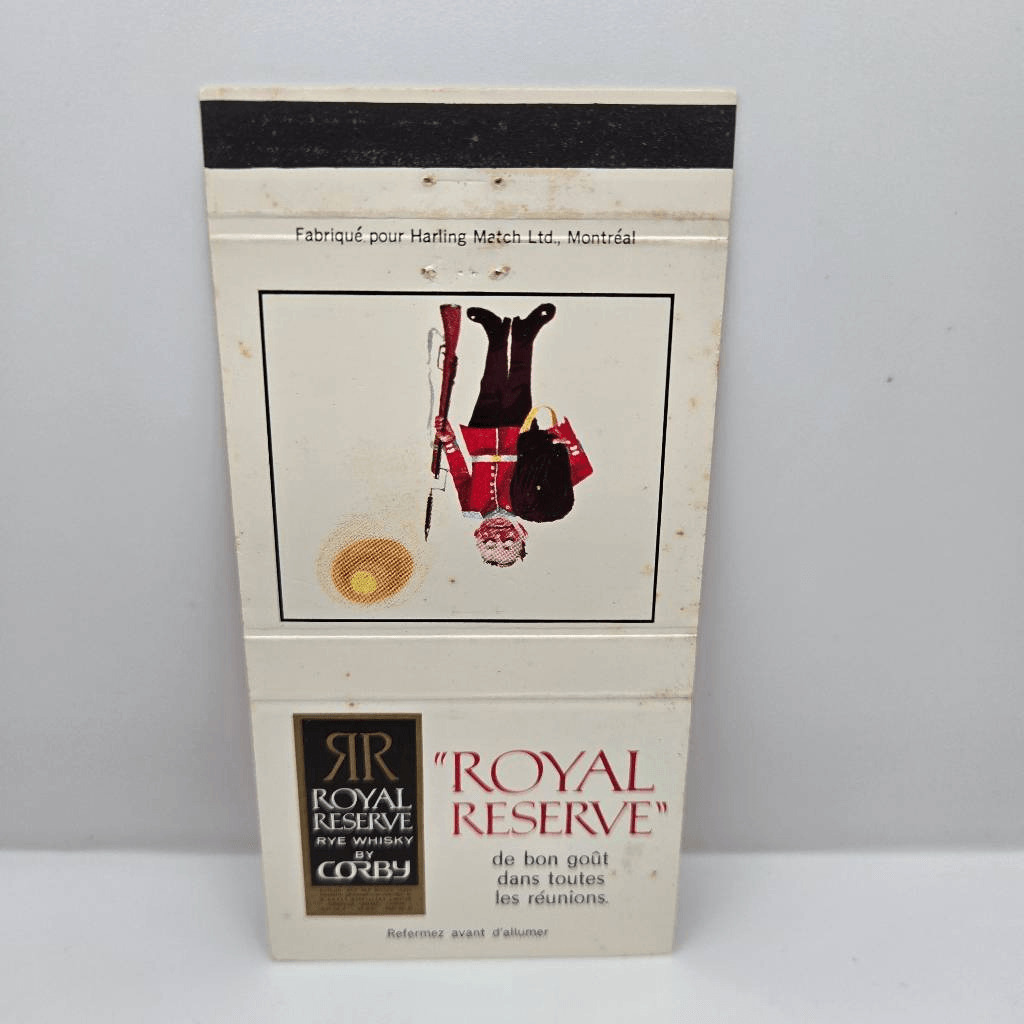 Vintage Matchcover Royal Reserve Whisky by Corby Montreal Canada