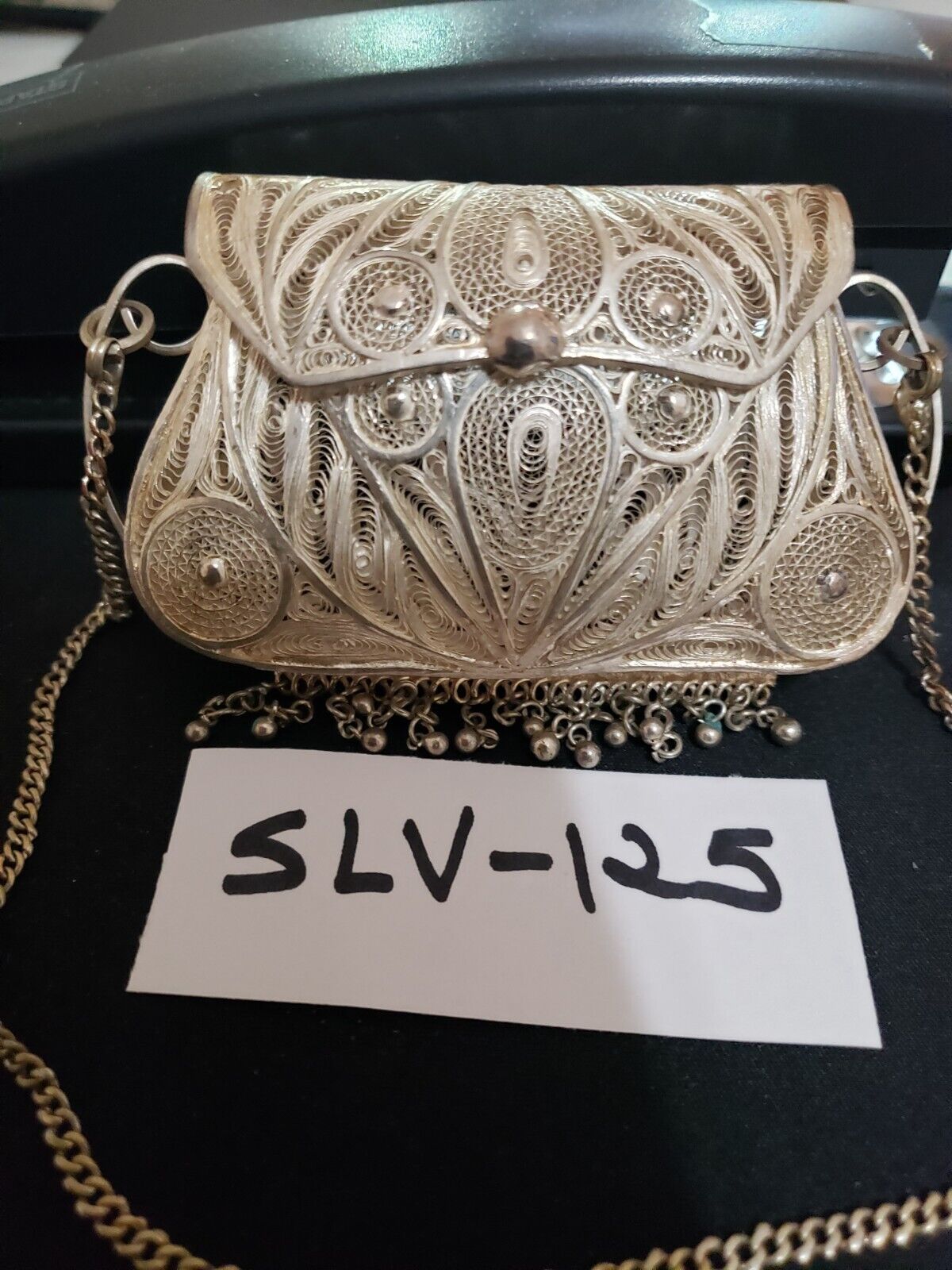 SLV 125 Gorgeous Vintage Sterling Silver HAND MADE KUTCH Small Clutch Bag Purse