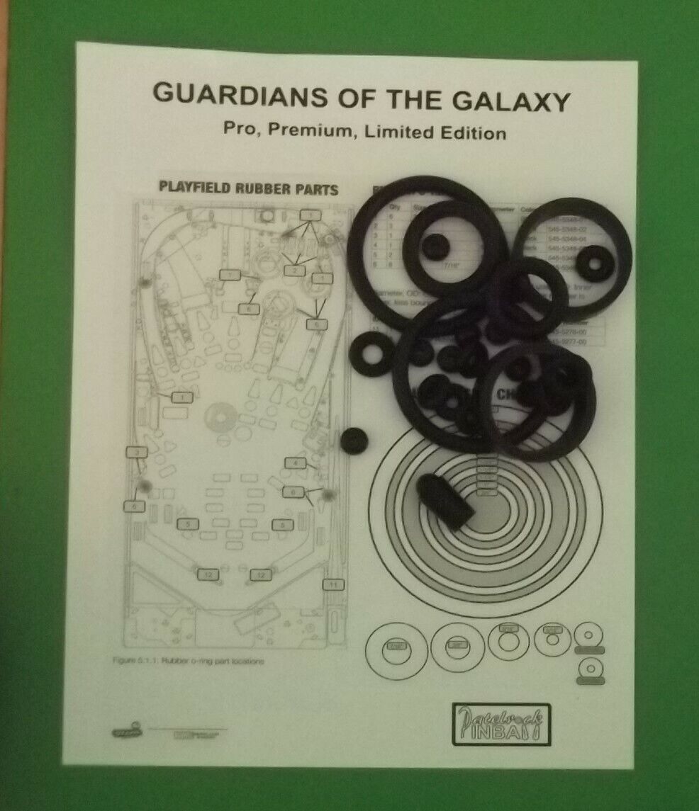 Stern Guardian of The Galaxy Pinball Machine Rubber Ring Kit Customize Your Kit