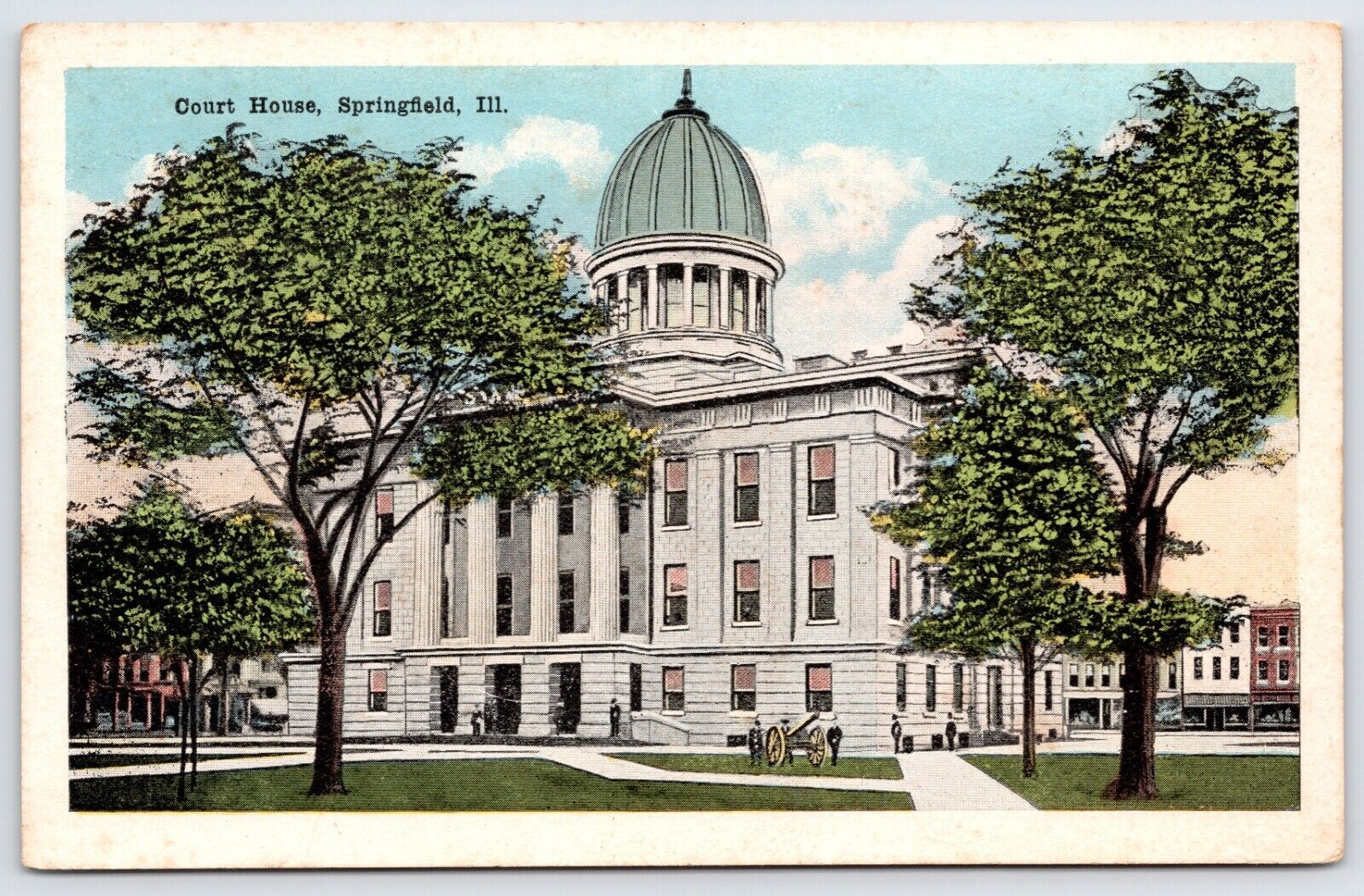 Postcard Court House, Front View, Springfield Illinois Unposted