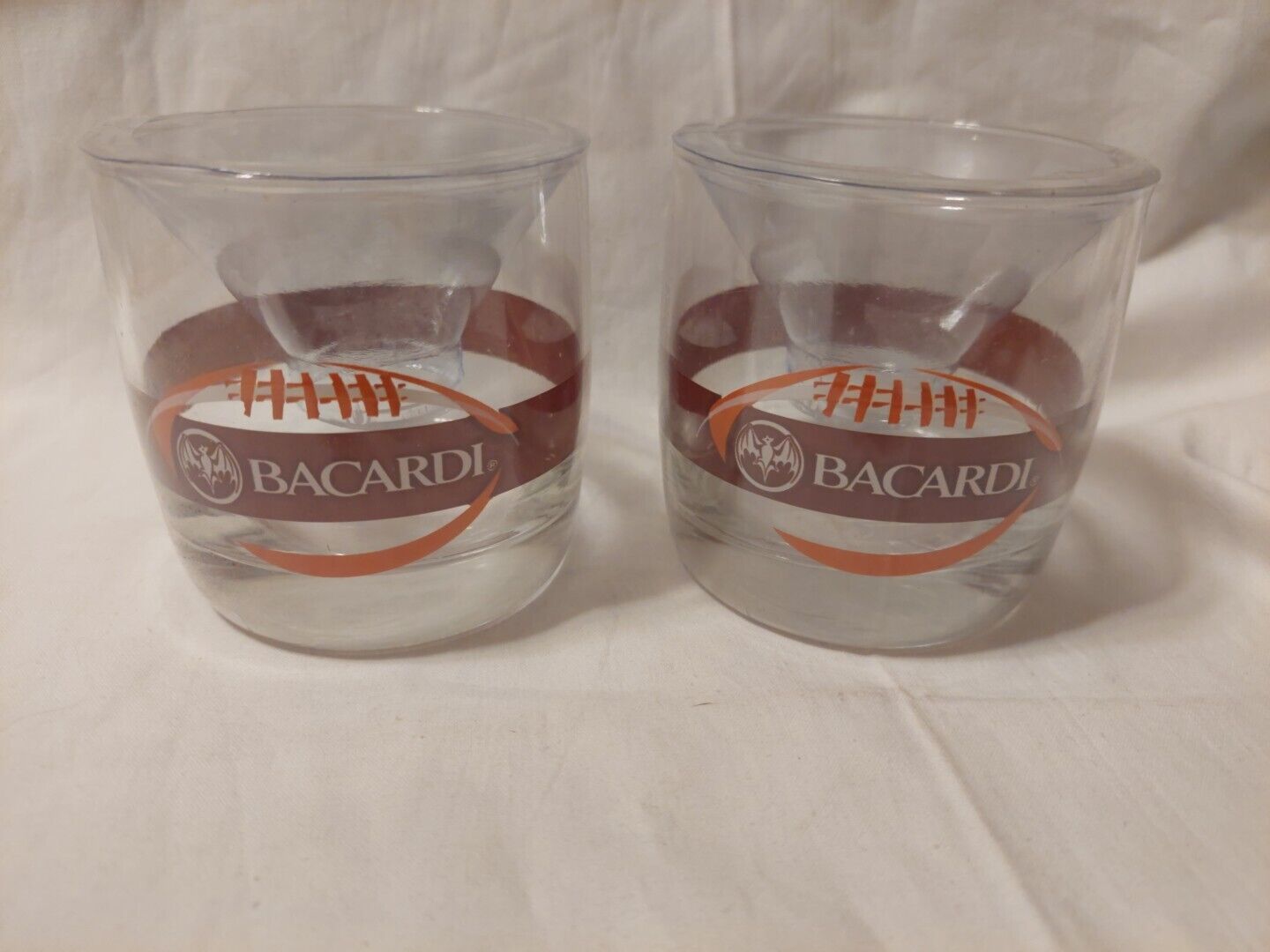 2 Bacardi Rum American Football Themed Short Cocktail Tumbler Glasses Browns New
