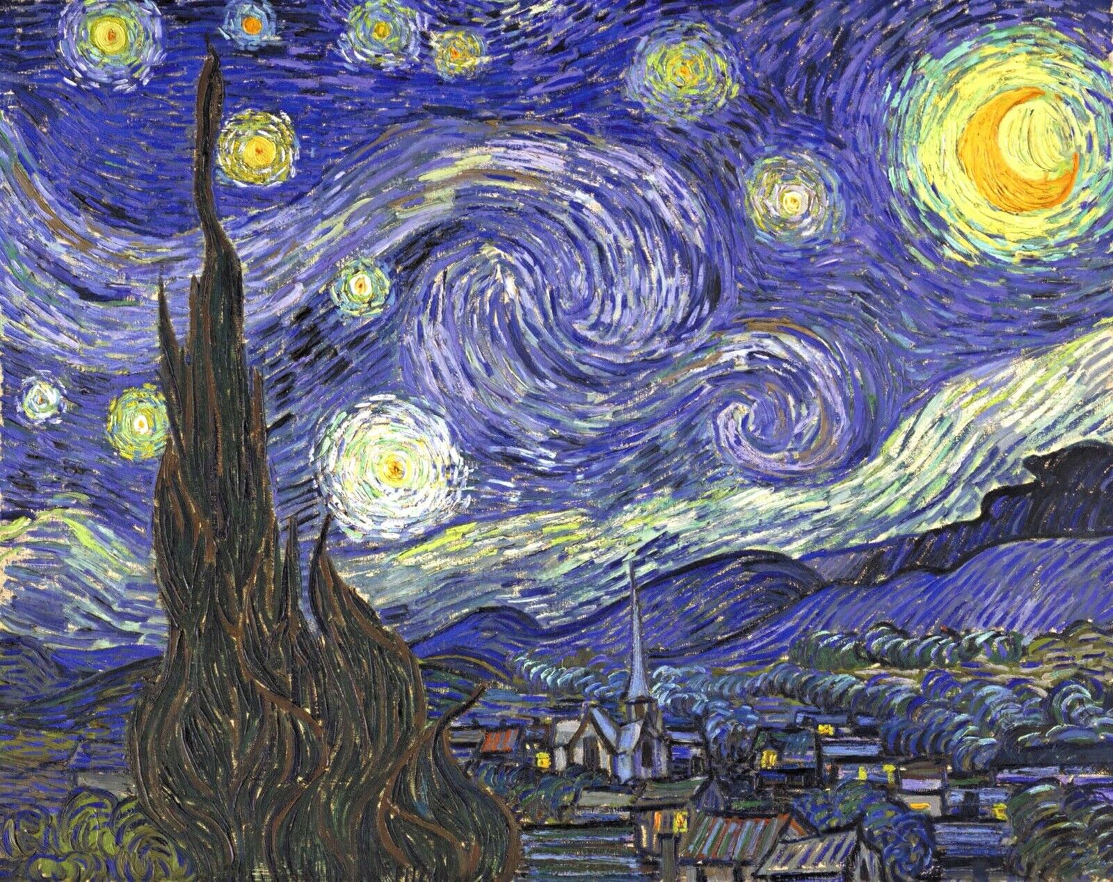 Starry Night by Vincent Van Gogh Giclee Fine Art Print Reproduction on Canvas