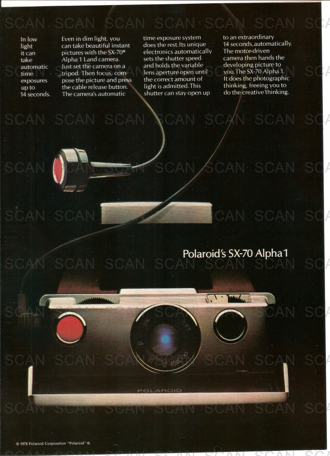 1978 Polaroid SX-70 Alpha 1 Vintage Magazine  Ad  Land Camera