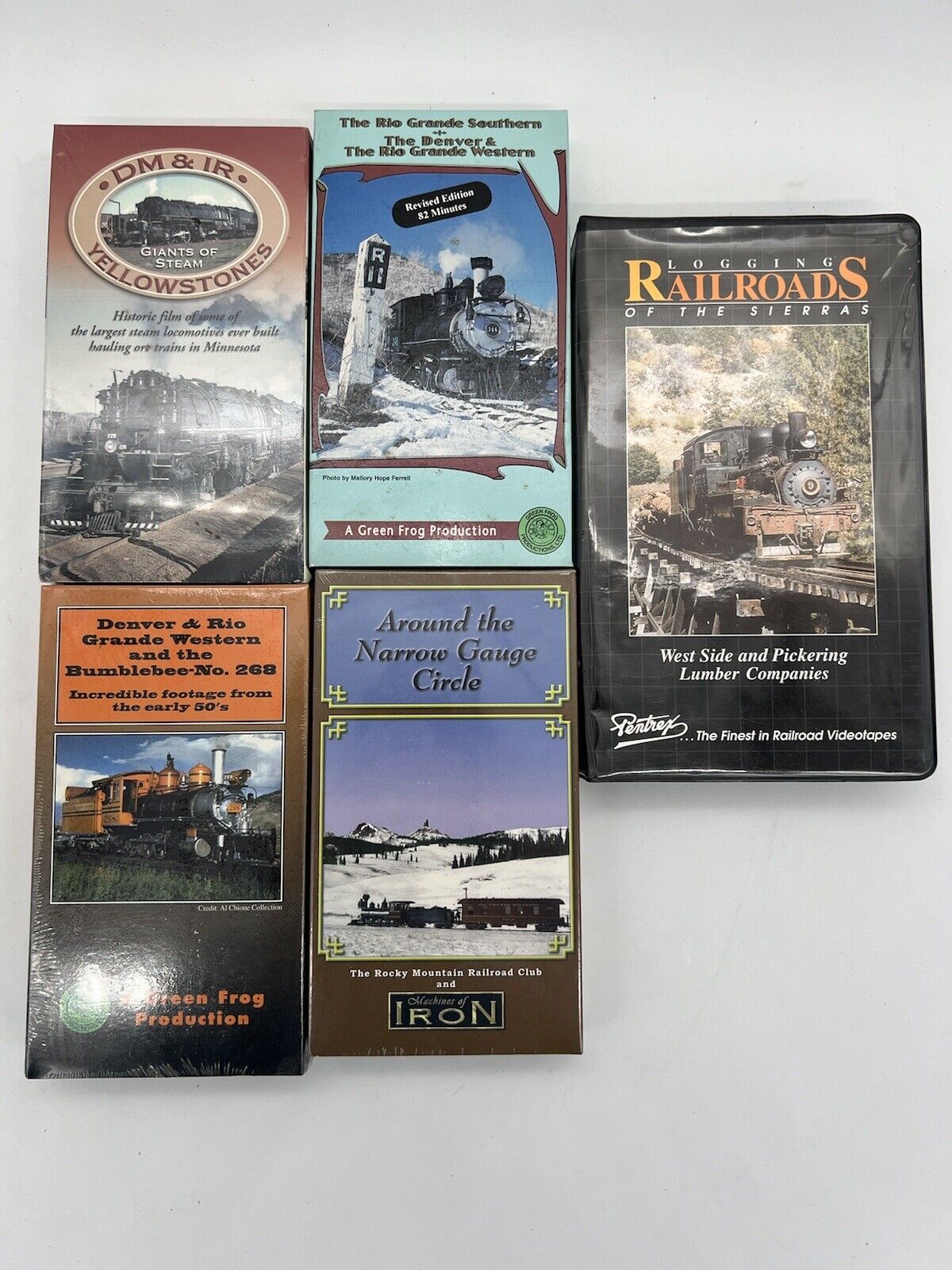 Lot of 5 Railroad/Train VHS Tapes - New/Used- Rio Grande, Rocky Mountain + More